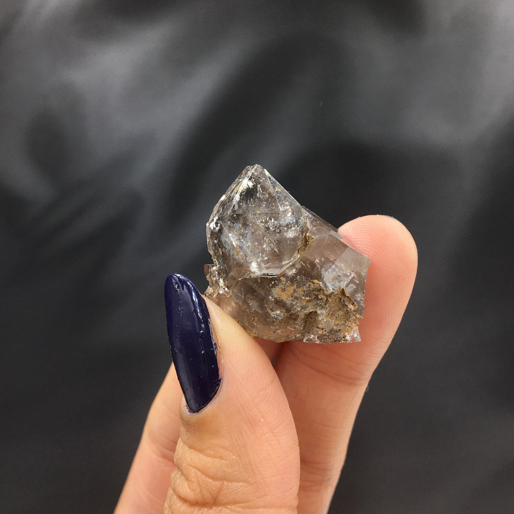 "Black Diamond" (Inclusions) Herkimer Diamond Quartz--Birthday Pocket, Diamond Mtn, New York USA SELF13