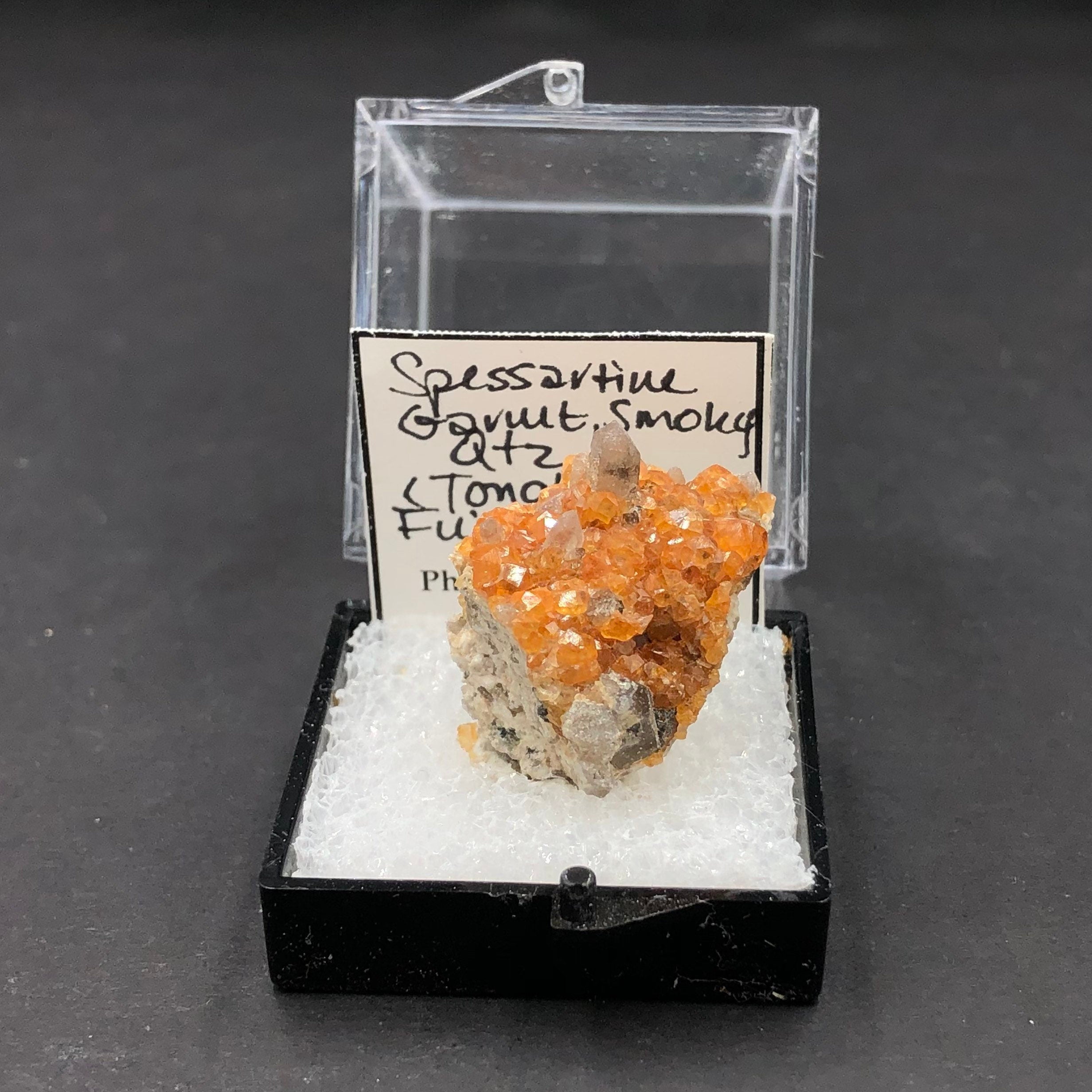 Spessartine Garnet Smoky Quartz Mineral Specimen: Tongbei, China (TN15)