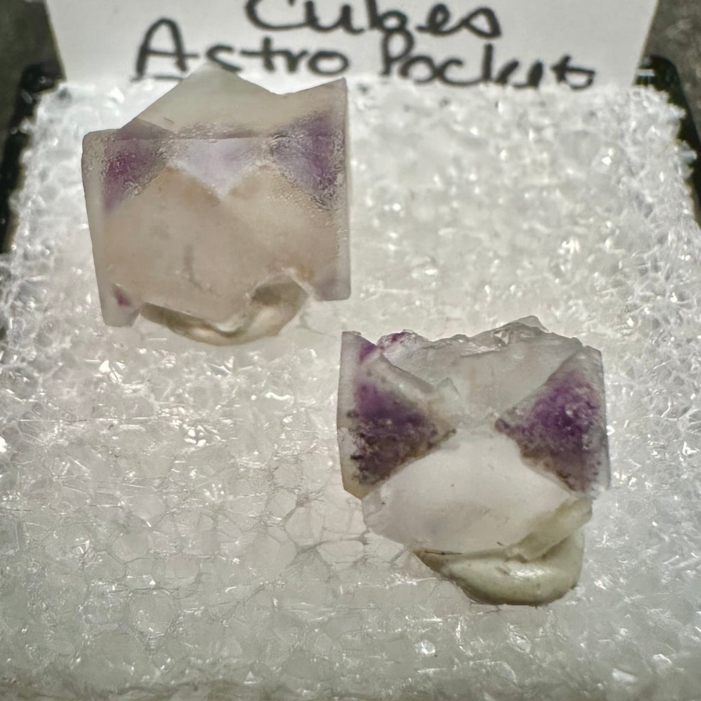 Purple Clear Fluorite Phantom Cube Set (Thumbnail Specimen)-- Astro Pocket, Colorado, USA TN13