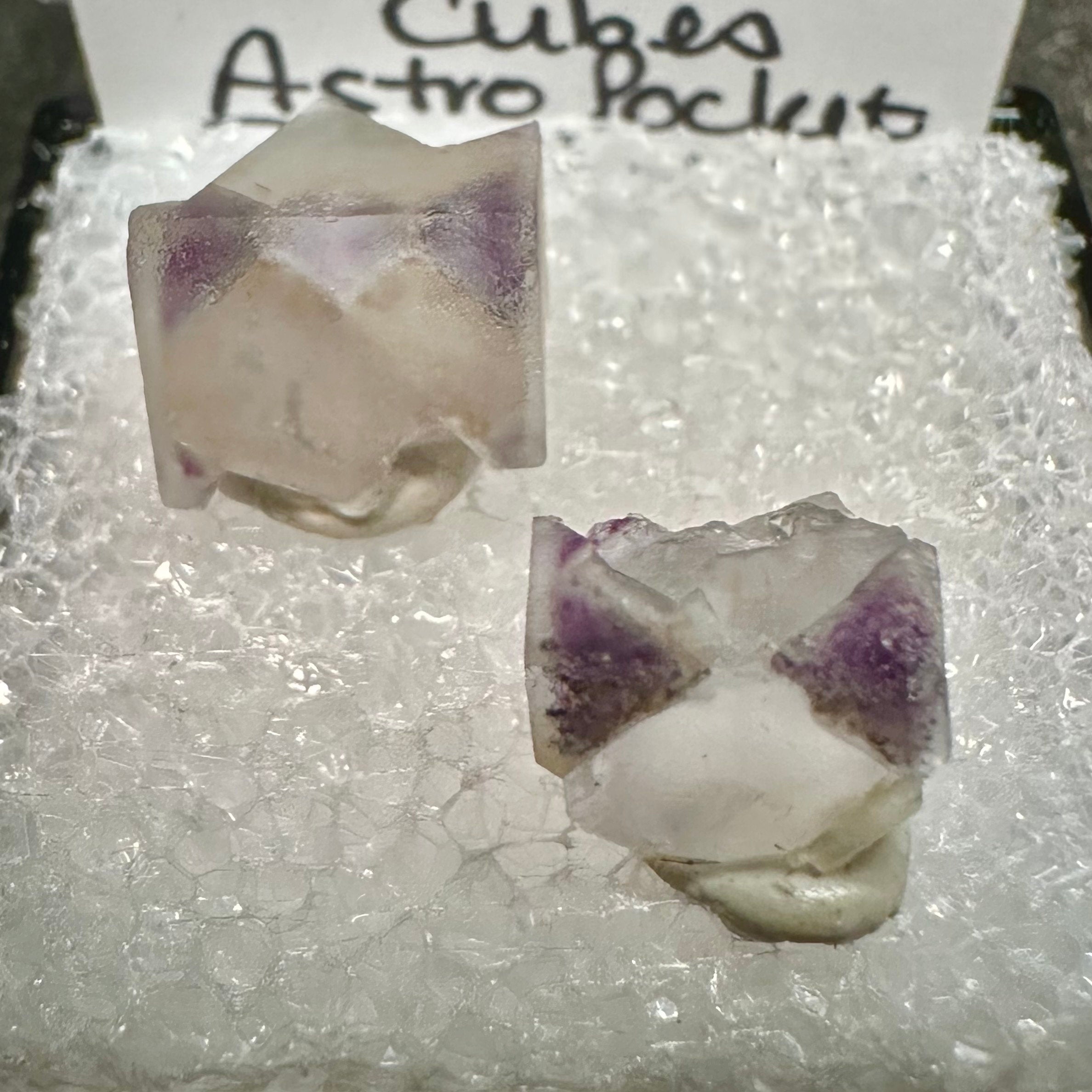 Purple Clear Fluorite Phantom Cube Set (Thumbnail Specimen)-- Astro Pocket, Colorado, USA TN13