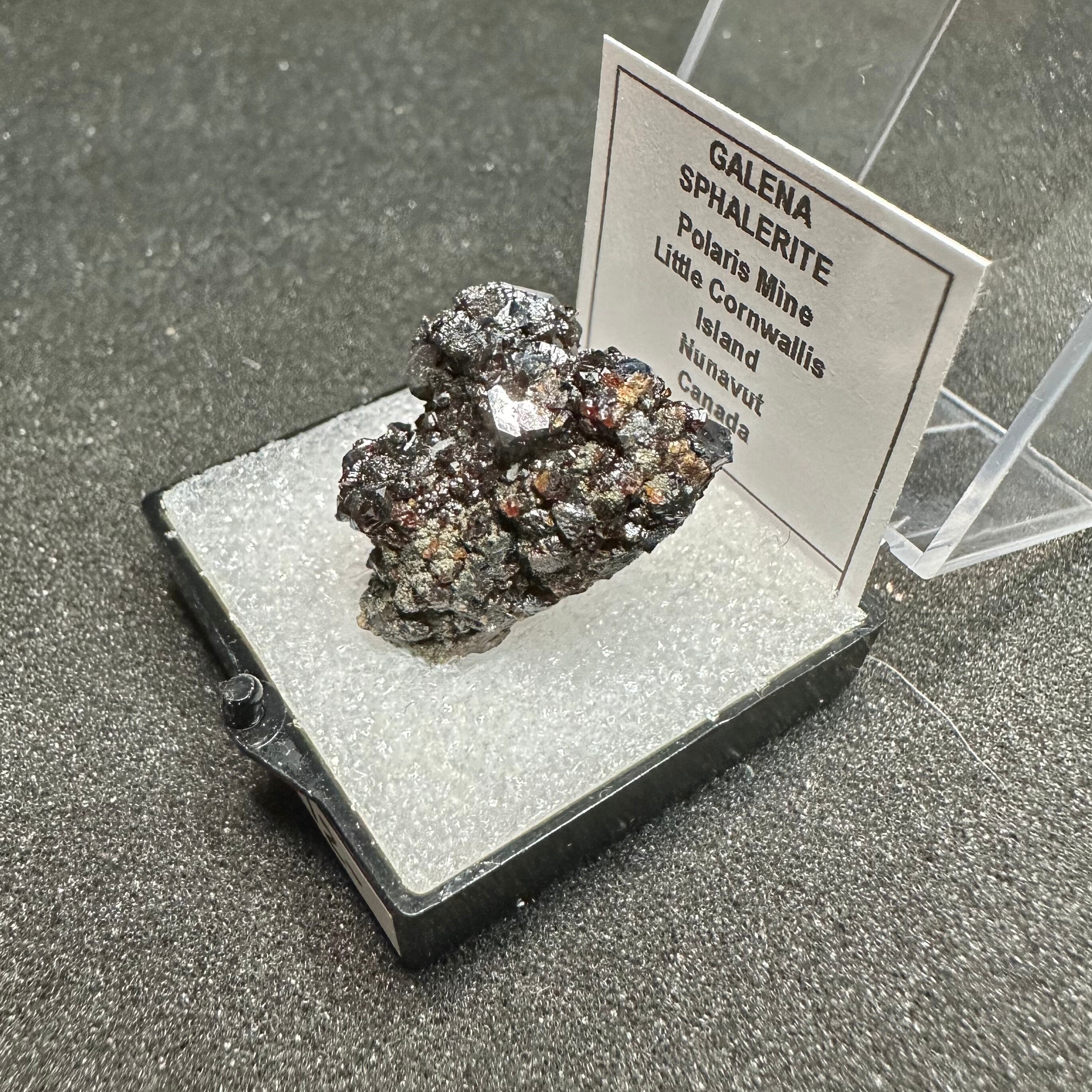 Galena Sphalerite Cluster (Thumbnail Specimen)--Polaris Mine, Canada (TN7)