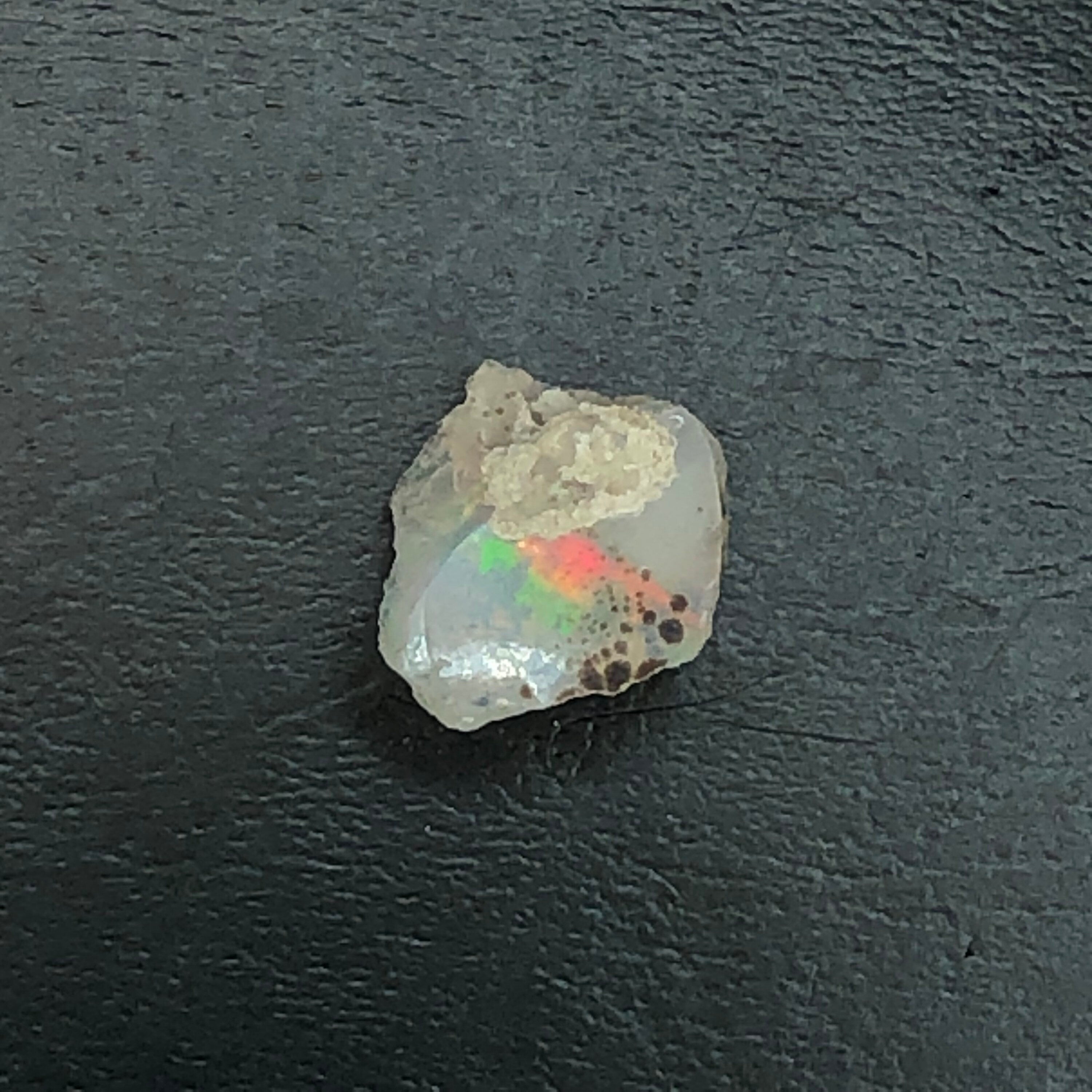 Ethiopian Opal Raw Specimen: Rainbow Fire, Leopard Print--Ethiopia MINI4
