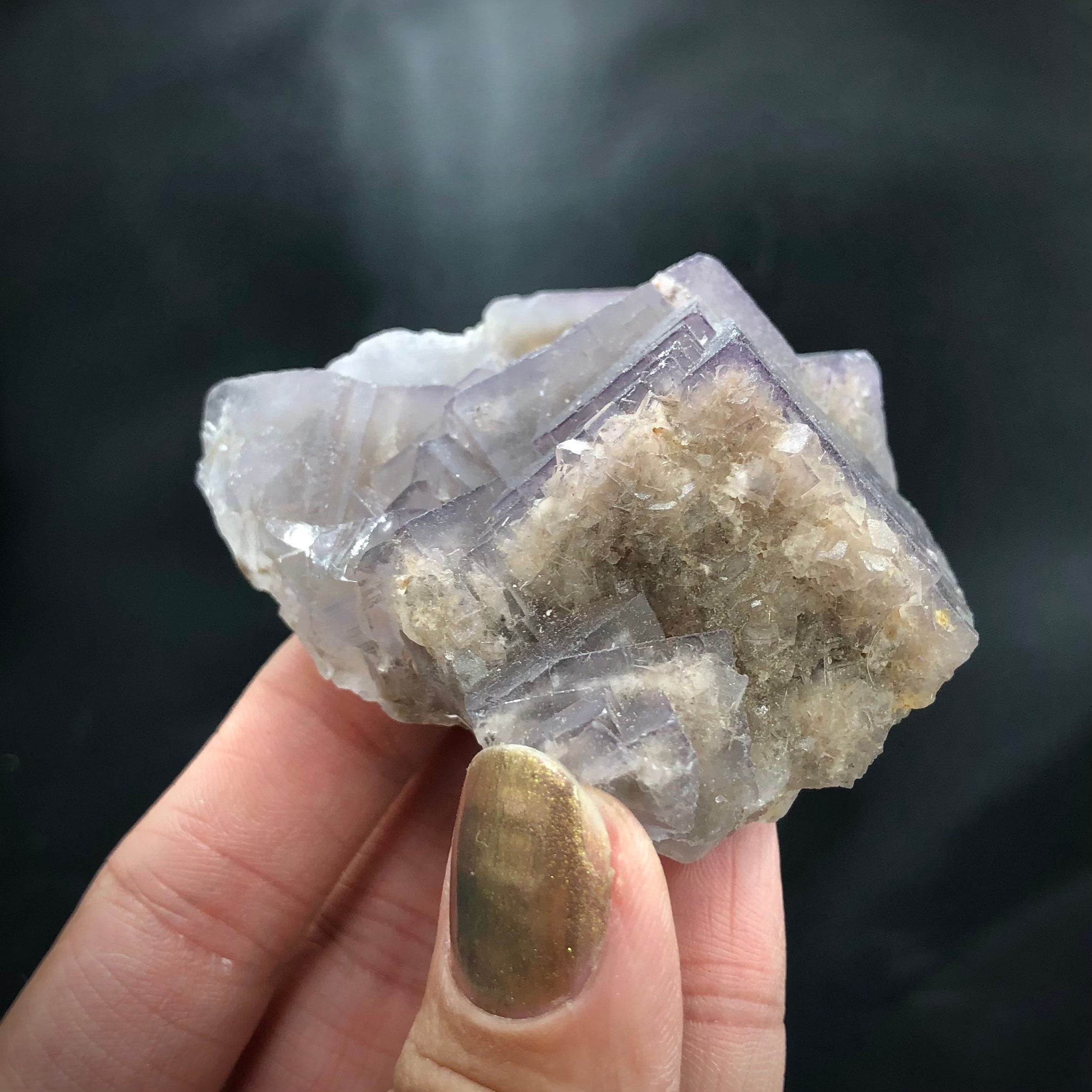 Purple Fluorite & Quartz Crystal Cluster - Loralai, Pakistan FLUO11