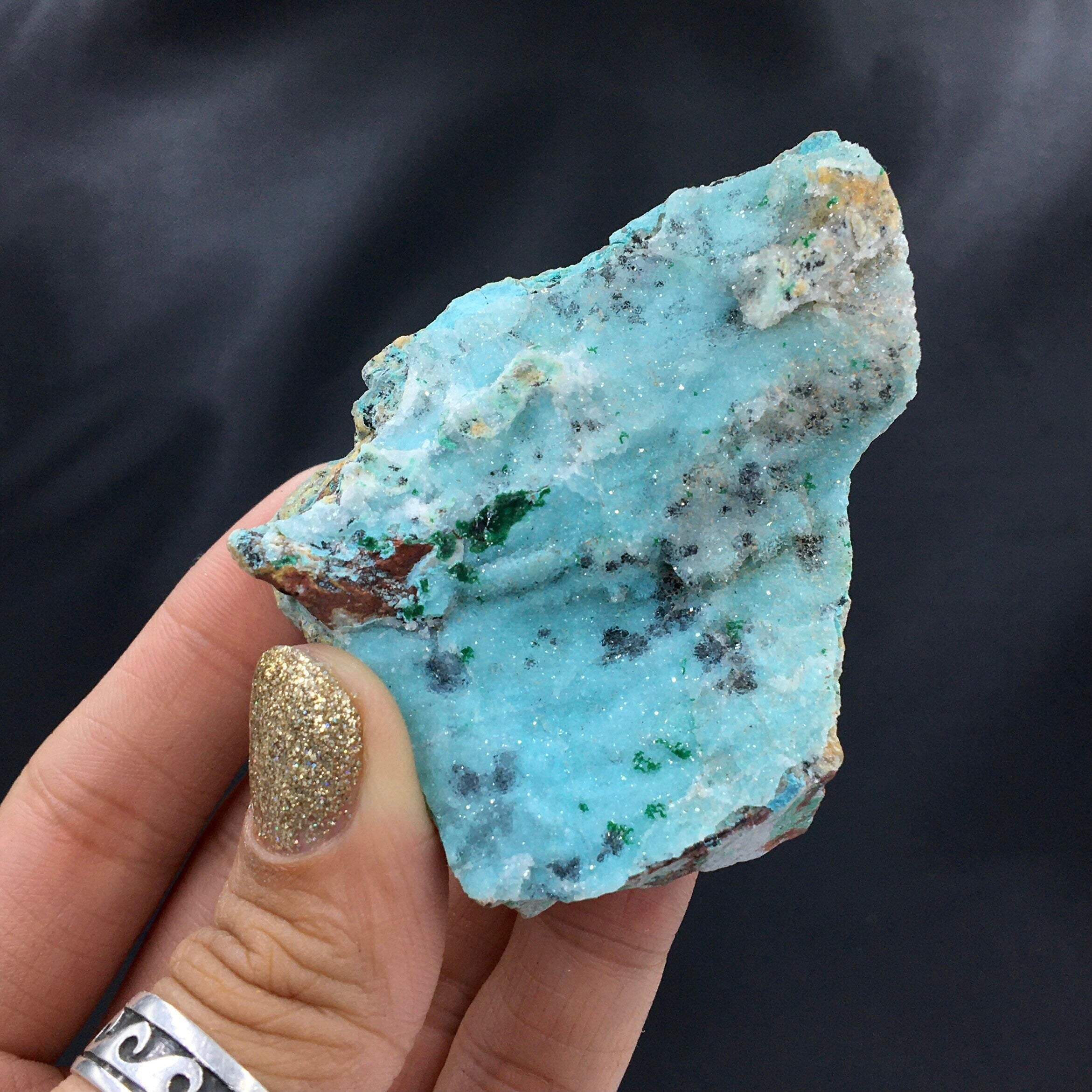Chrysocolla Druzy Quartz Malachite--Congo CMIX4