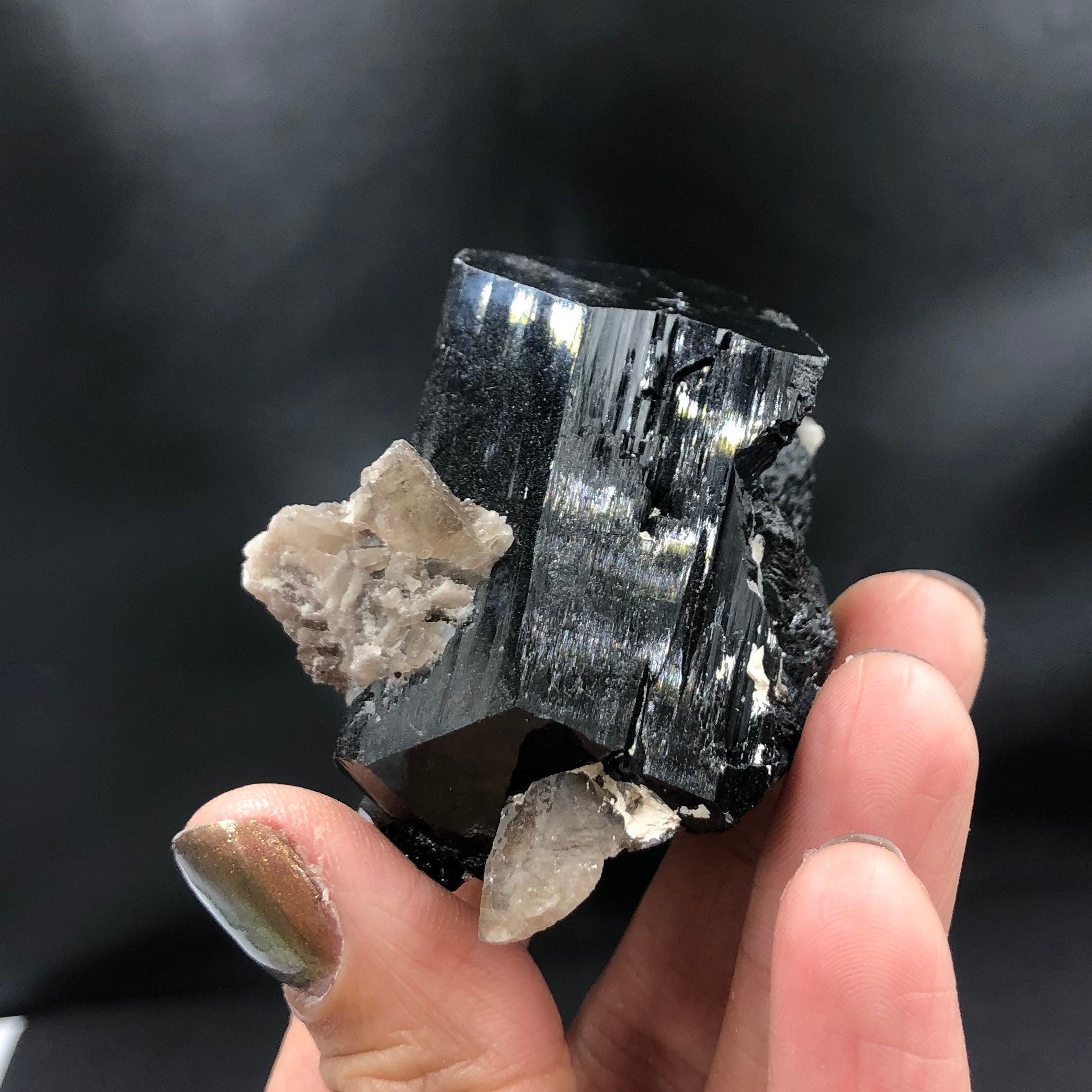 Black Tourmaline Feldspar Cluster (Miniature)--Erongo, Namibia SMALL5