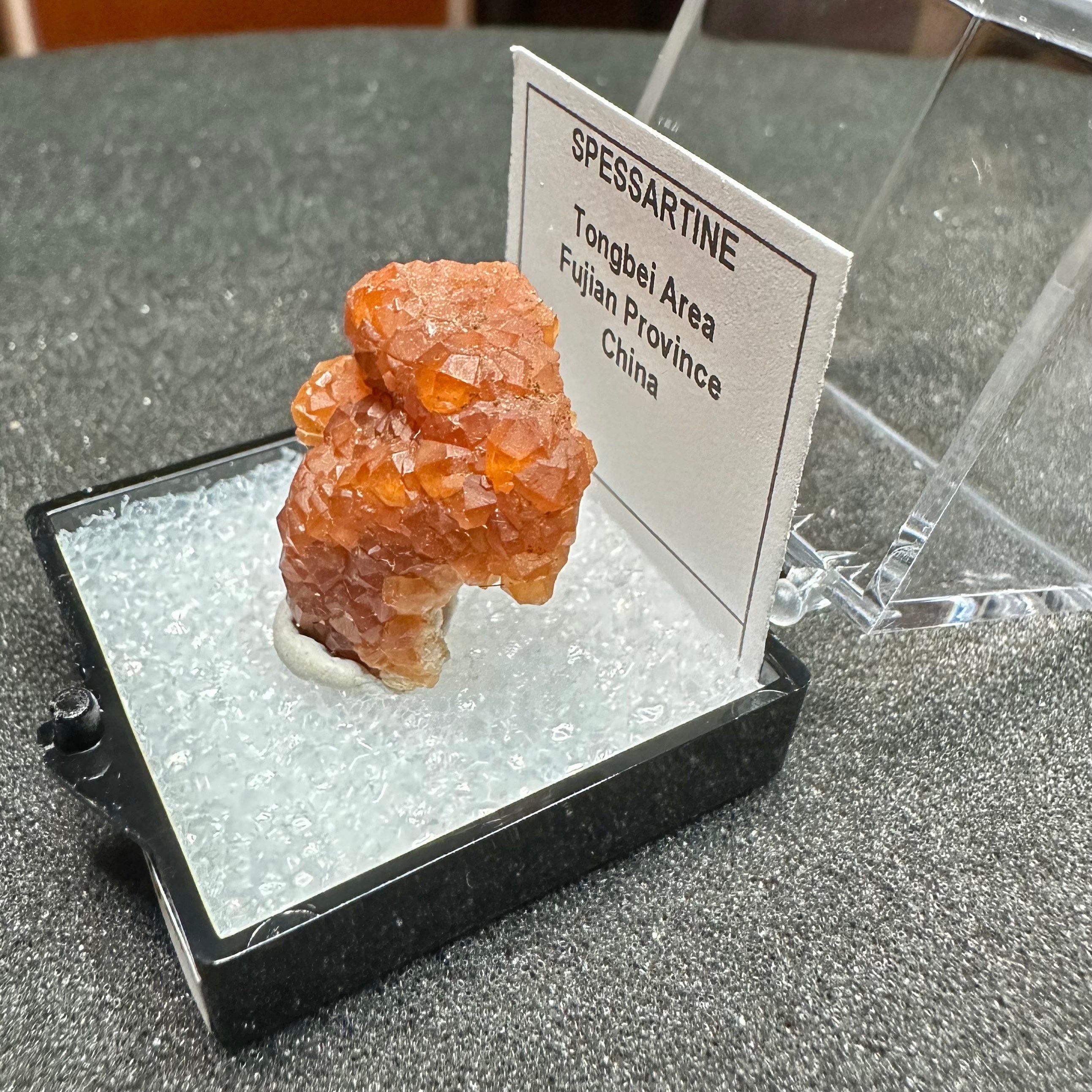 Spessartine Garnets Cluster (Thumbnail Specimen)--Tongbei, Fujian, China TN17