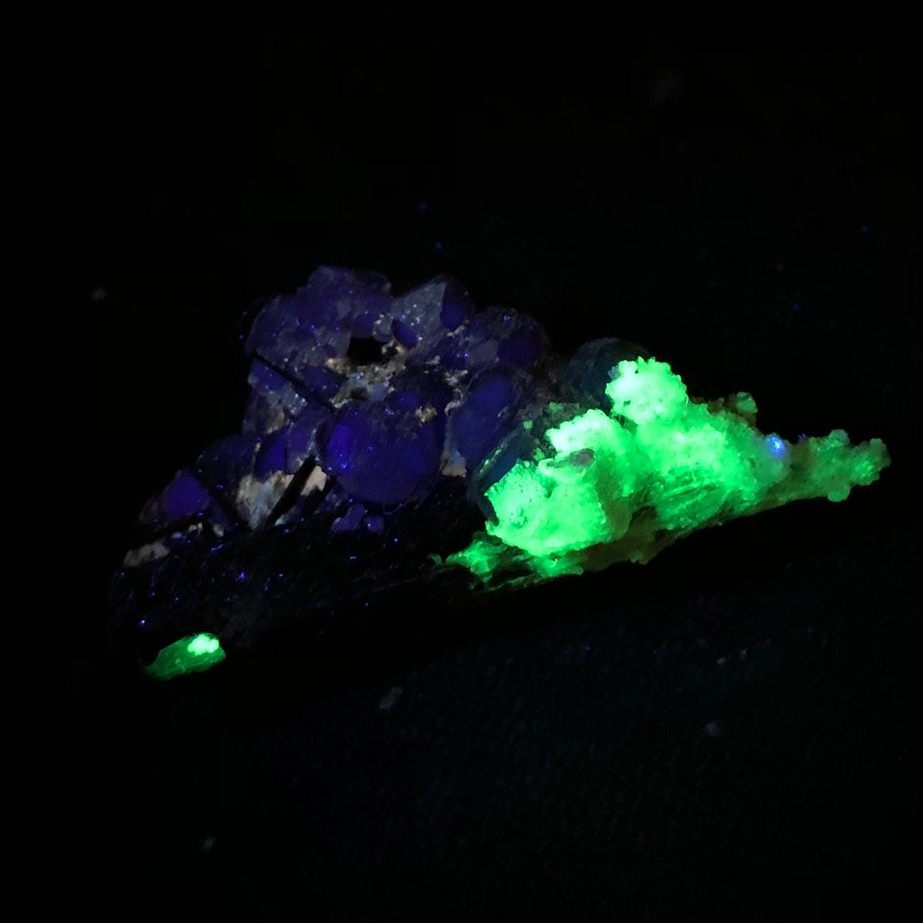 Black Tourmaline, Purple Fluorite & Hyalite Opal Cluster--Erongo, Namibia (FLUO1)
