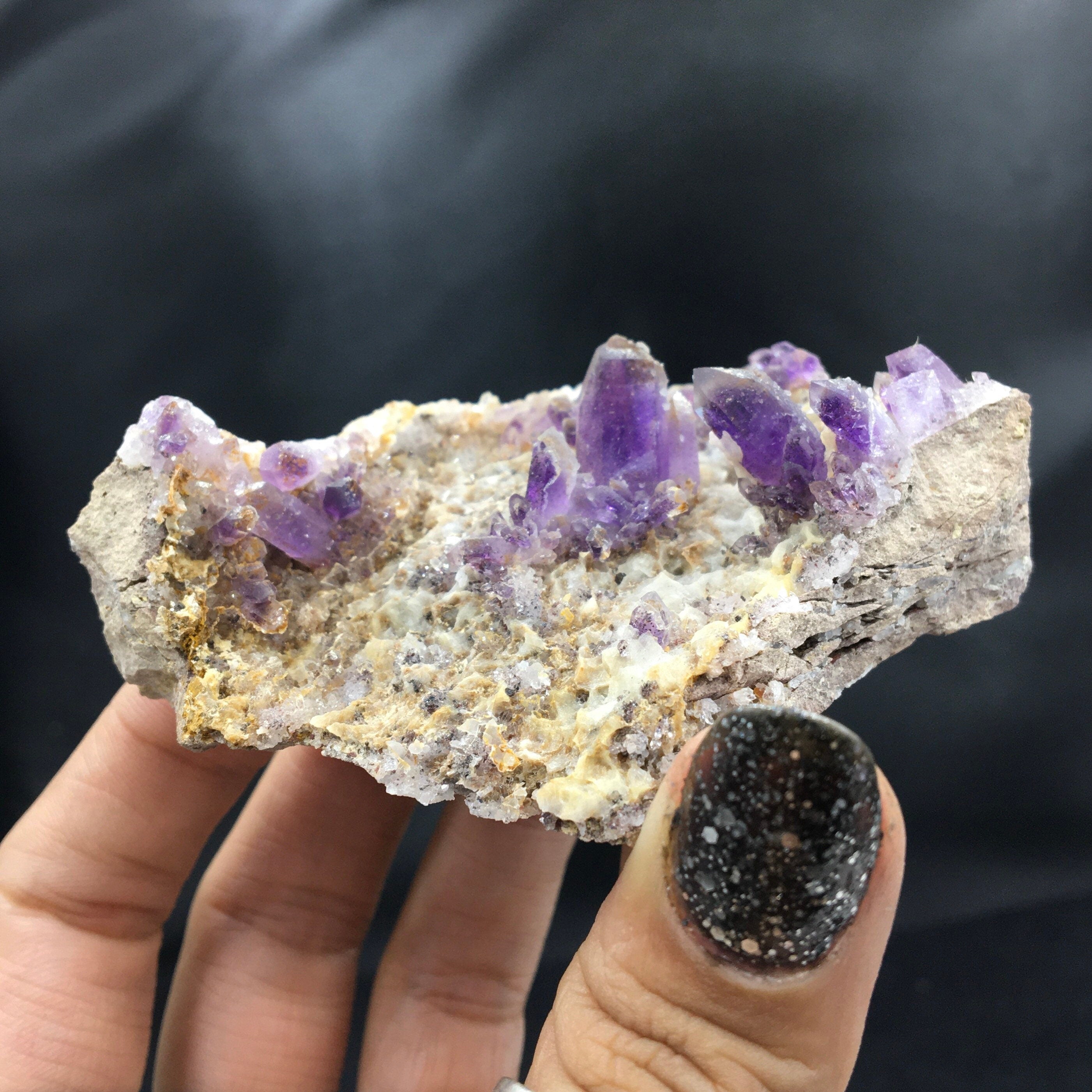 Amethyst Crystals in Matrix (Small Cabinet)--Brandberg area, Namibia A-E10