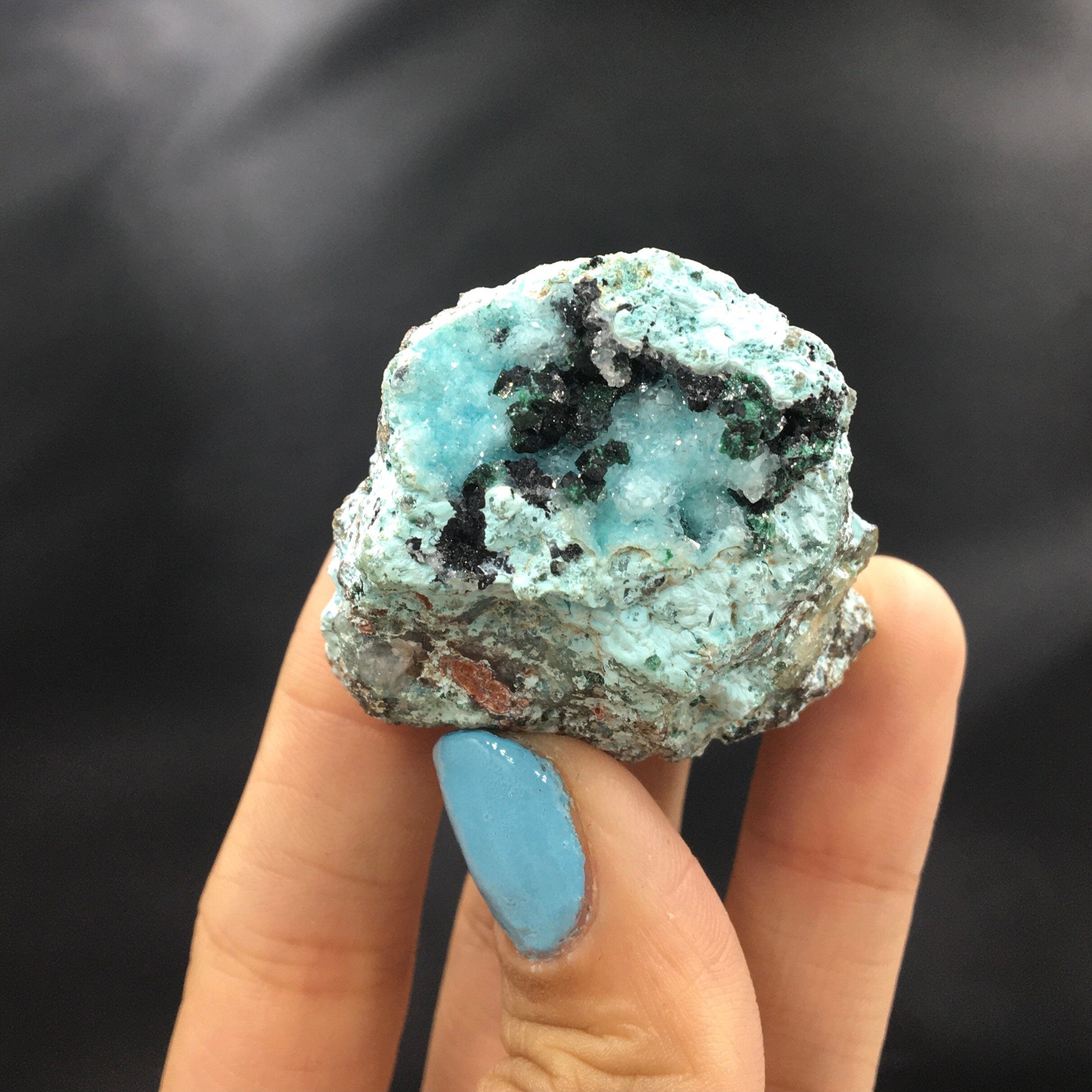 Chrysocolla Druzy Quartz Malachite Cluster--Congo CMIX2