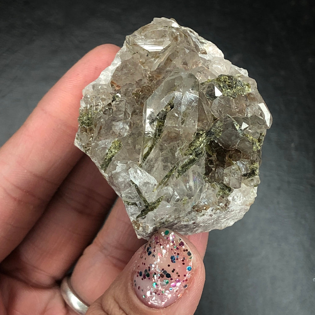 Epidote in Quartz (Mini)—Araçuaí, Brazil A-E11