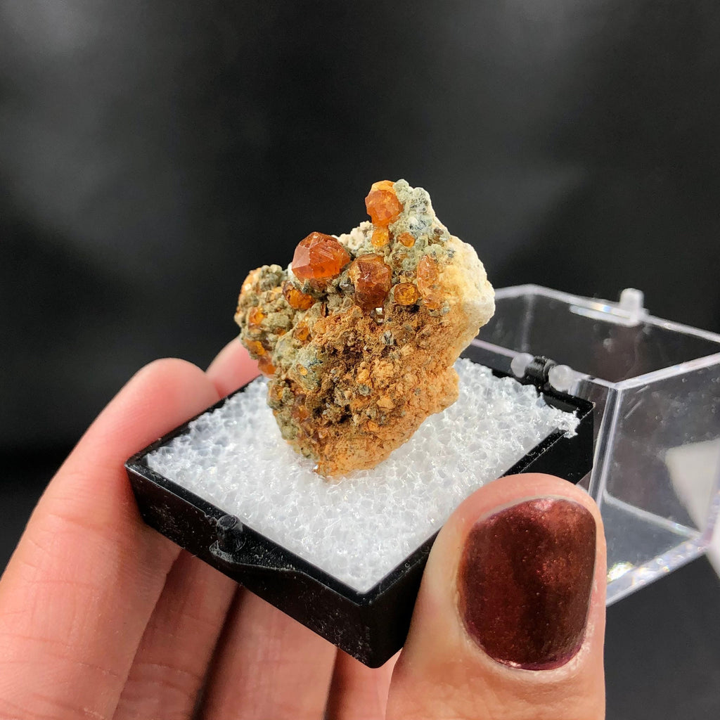 Spessartine Garnet Mica (Thumbnail Specimen)--Tongbei, China (TN16)