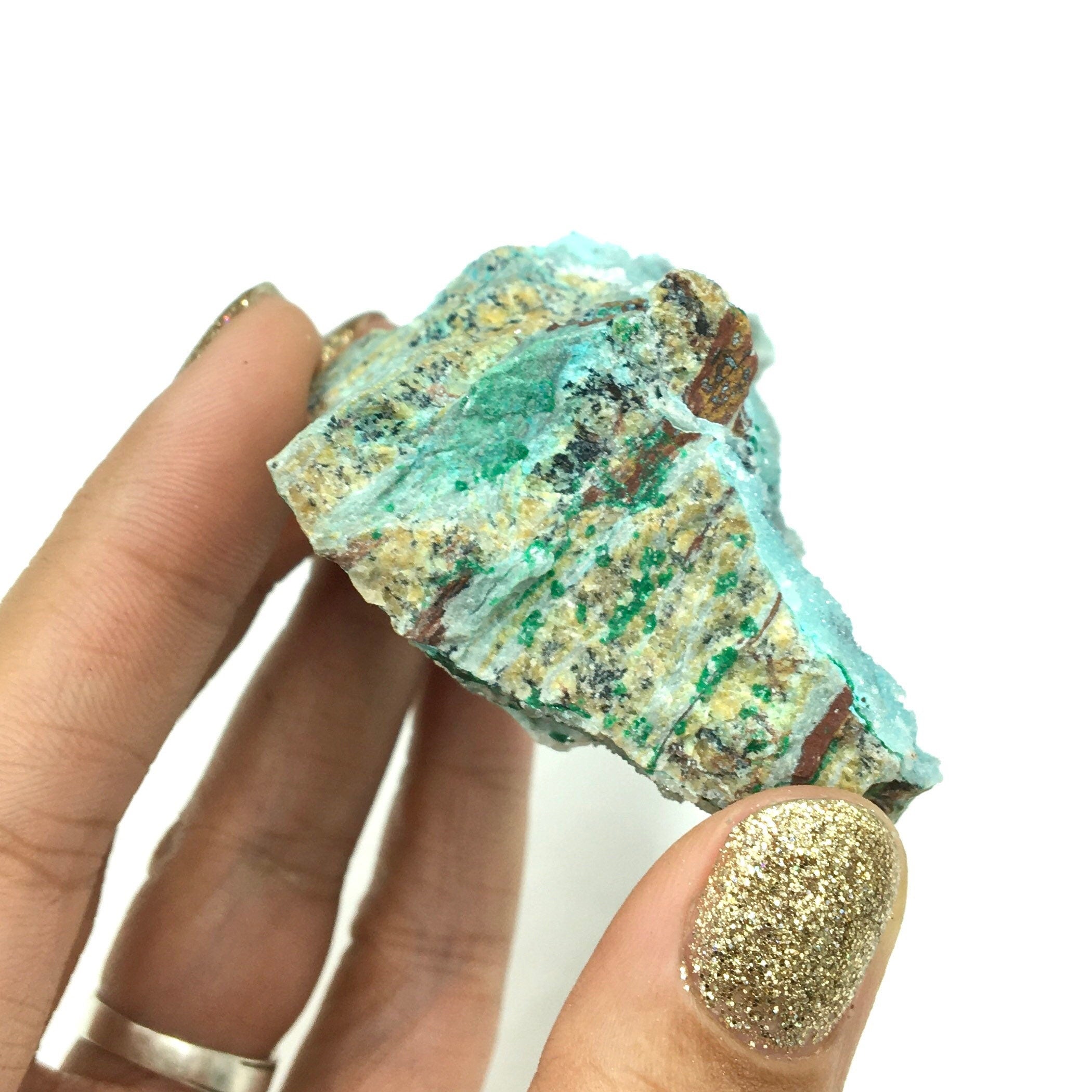 Chrysocolla Druzy Quartz Malachite--Congo CMIX4