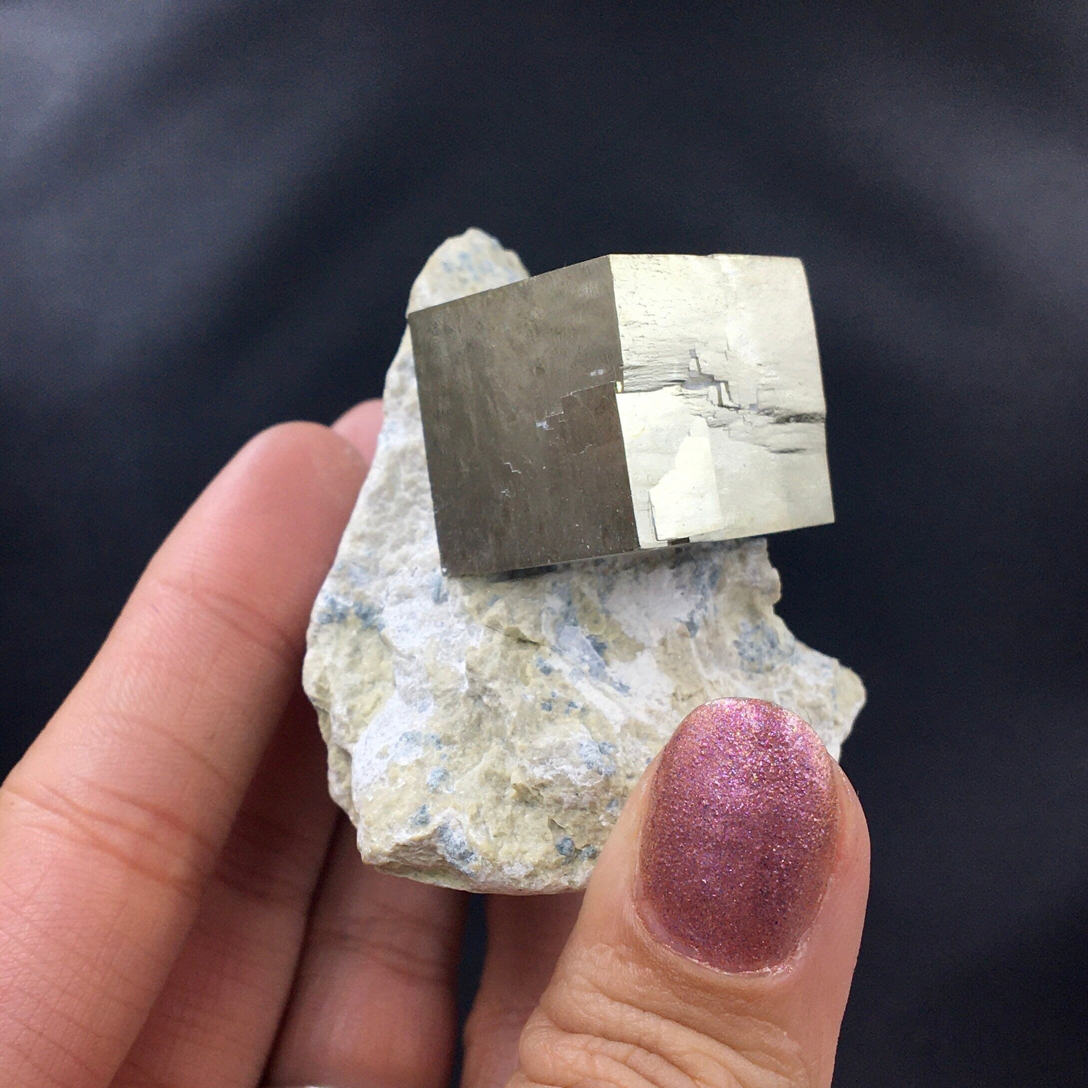 Iron Pyrite Cubic Crystal Cluster: Metallic Mineral Specimen, Navajún Spain (SMALL7)