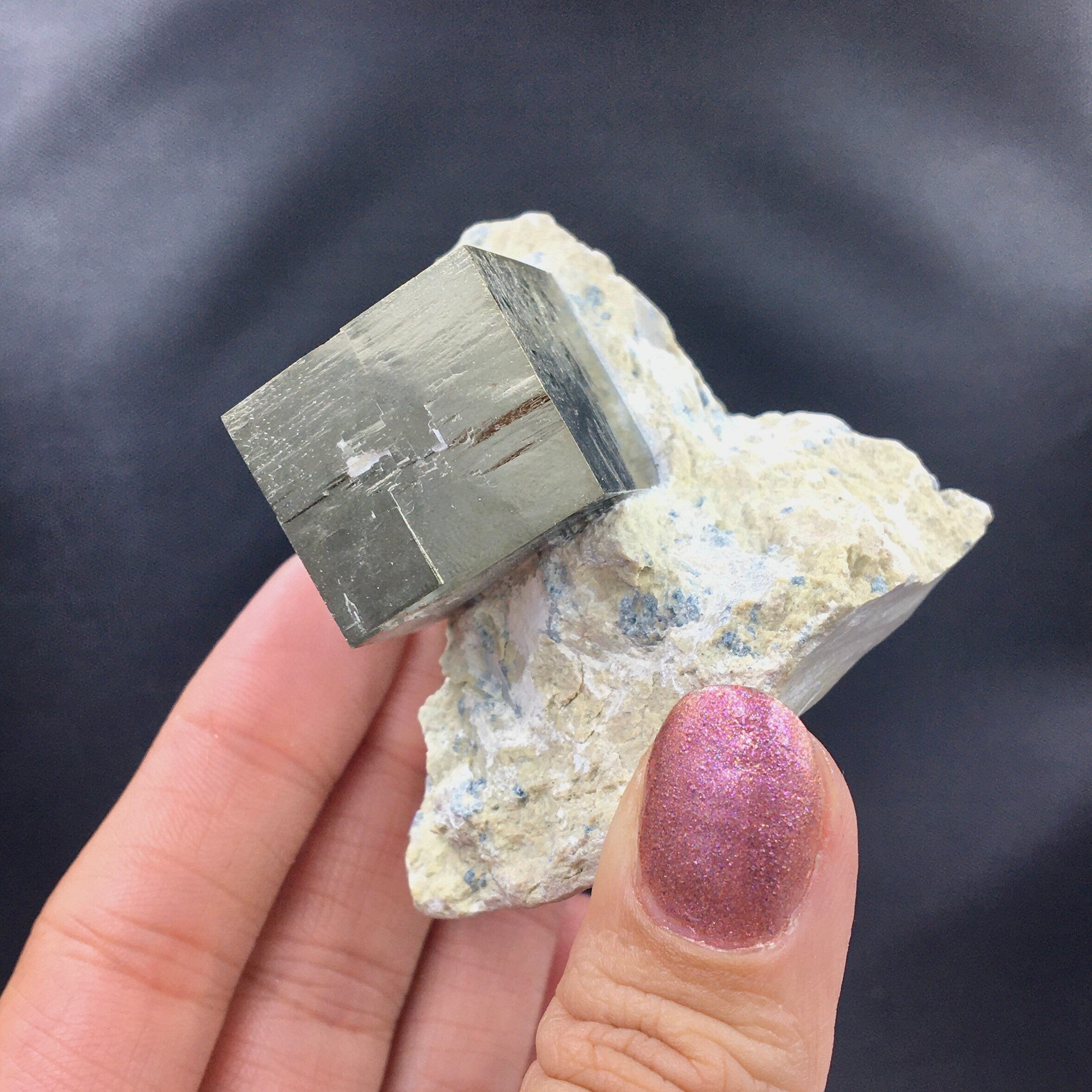Iron Pyrite Cubic Crystal Cluster: Metallic Mineral Specimen, Navajún Spain (SMALL7)