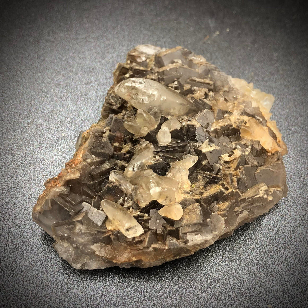 Purple Fluorite & Calcite Crystal Cluster - Loralai, Pakistan FLUO12