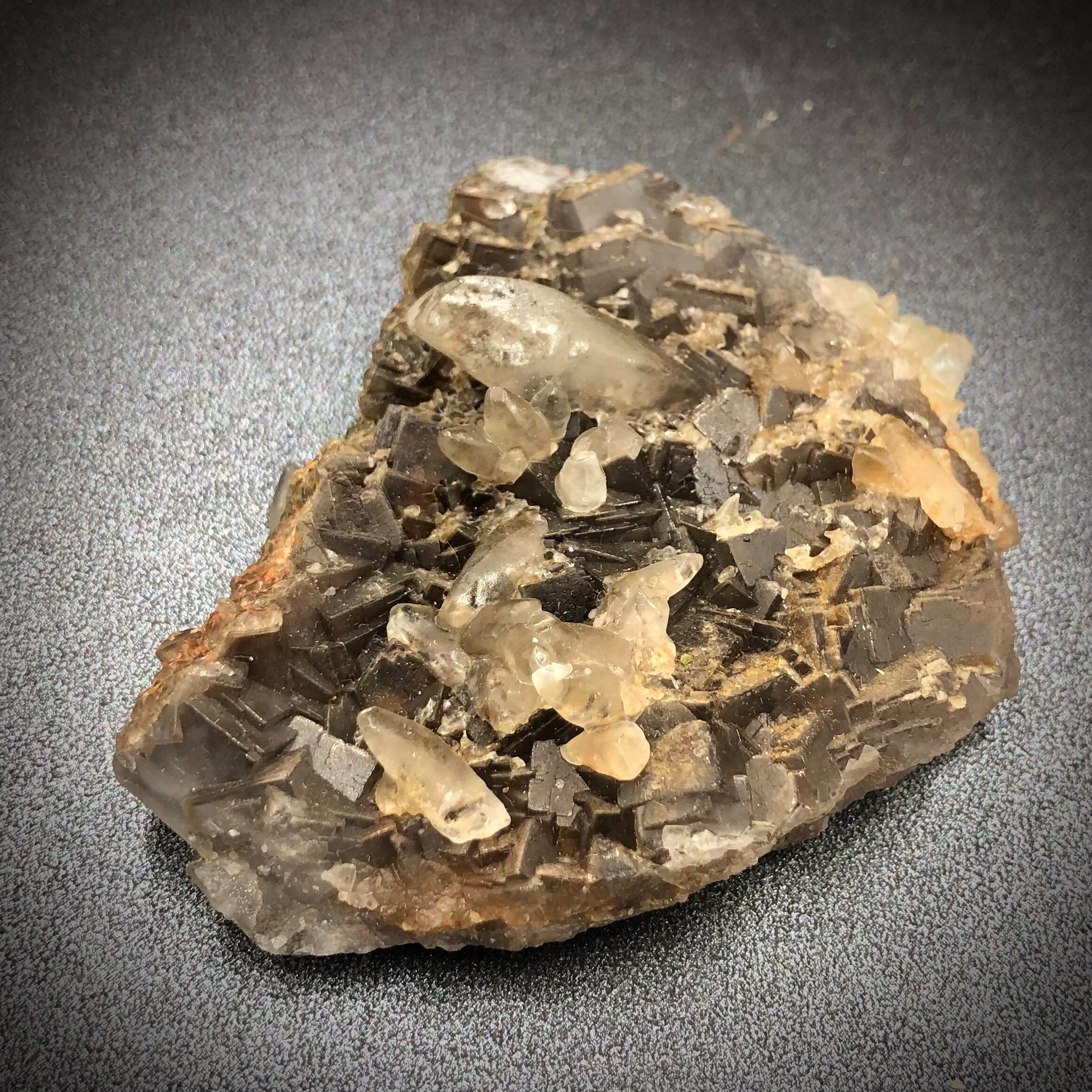 Purple Fluorite & Calcite Crystal Cluster - Loralai, Pakistan FLUO12