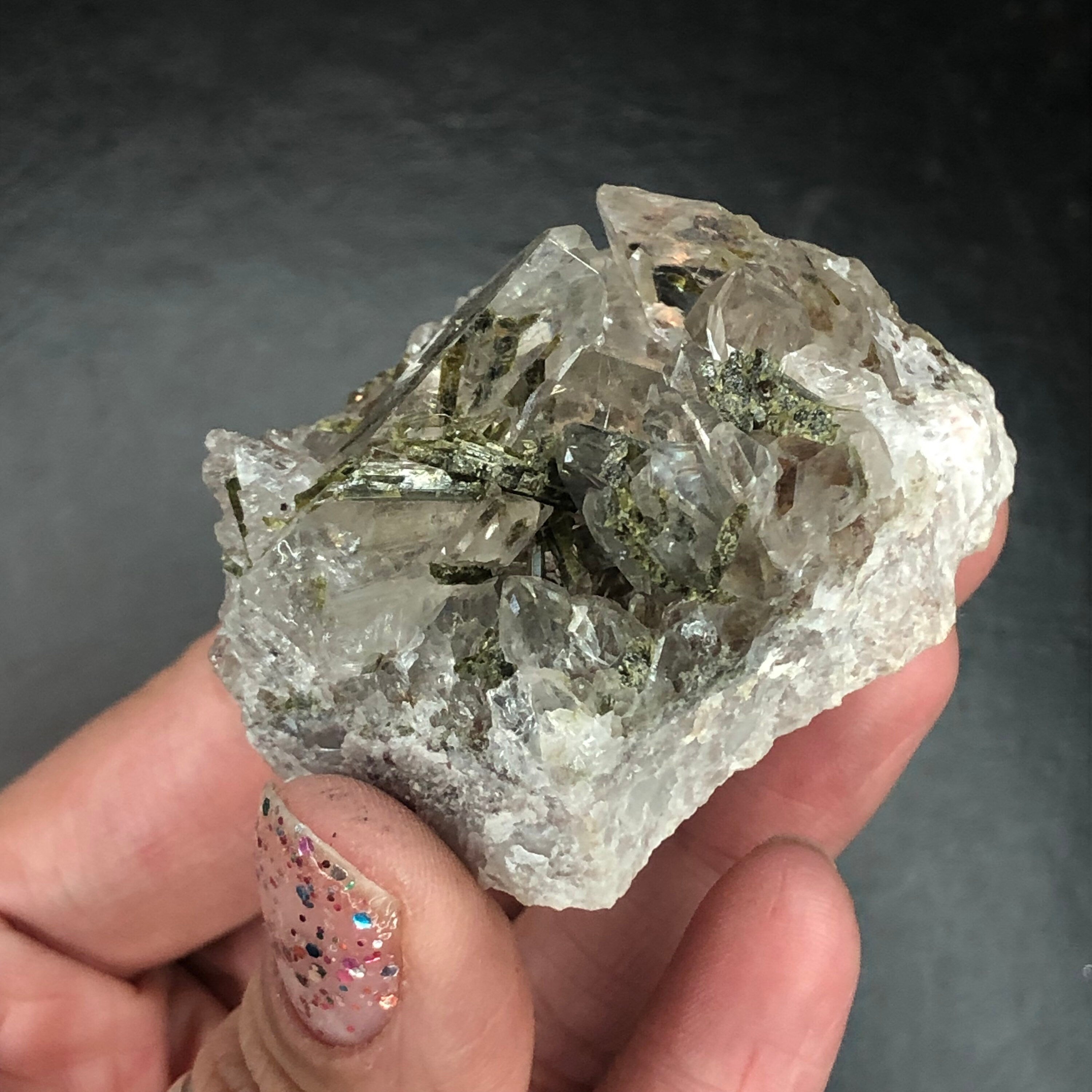 Epidote in Quartz (Mini)—Araçuaí, Brazil A-E11