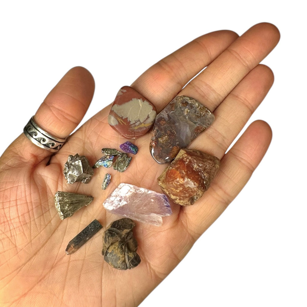 Orisha Goddess Oya: Crystal & Gemstone Set, Red Gift Bag