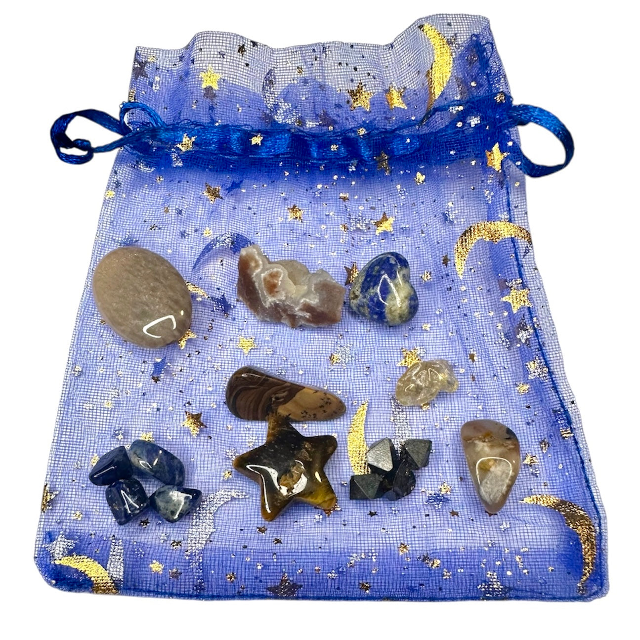 Goddess Isis: Crystal & Gemstone Set, Blue Celestial Gift Bag