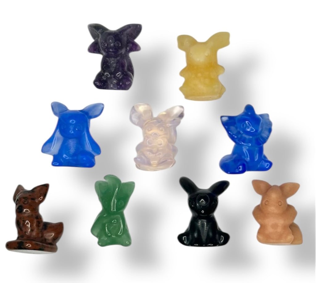 Eeveelutions Eevee Inspired Gemstone/Glass, 9 pc mini set