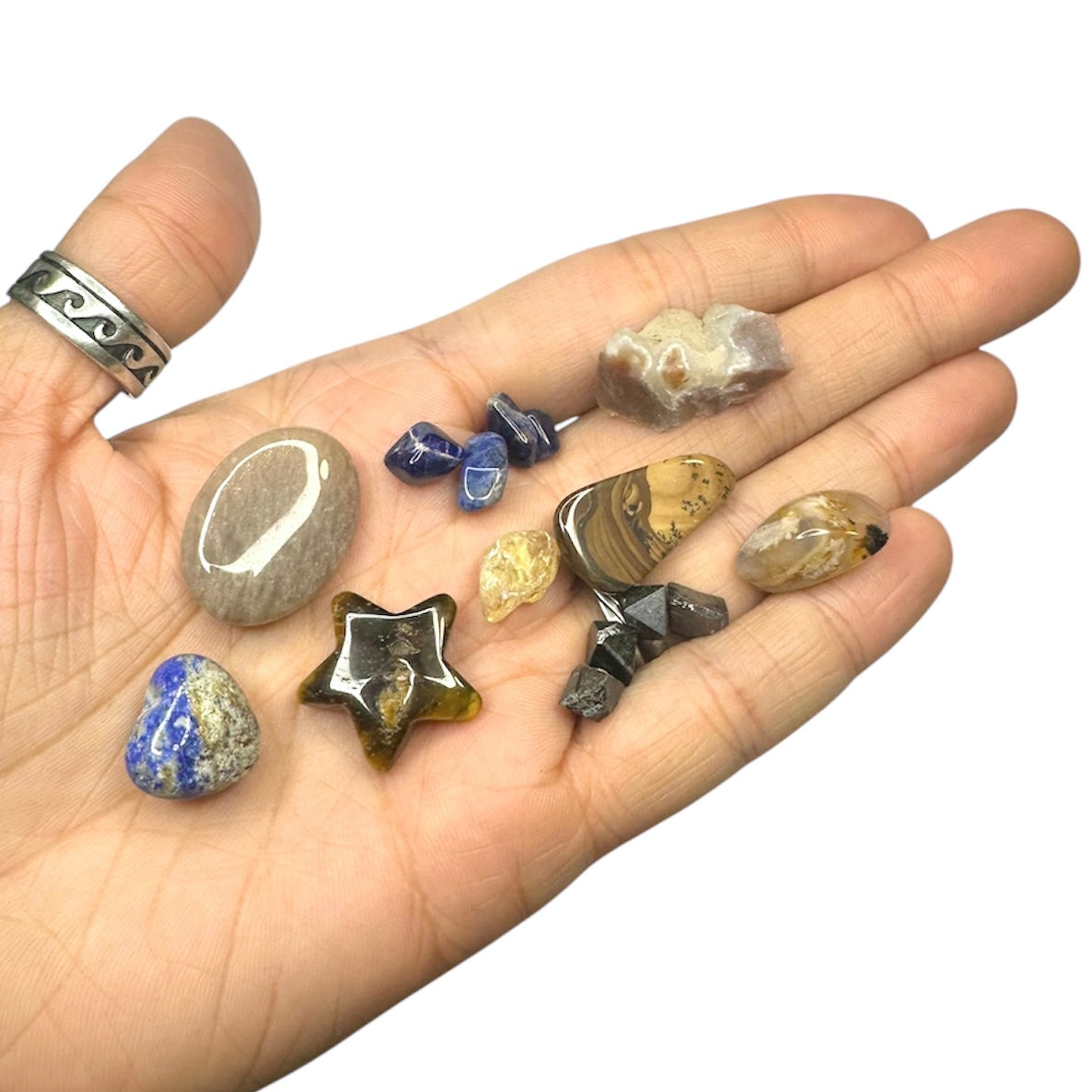 Goddess Isis: Crystal & Gemstone Set, Blue Celestial Gift Bag