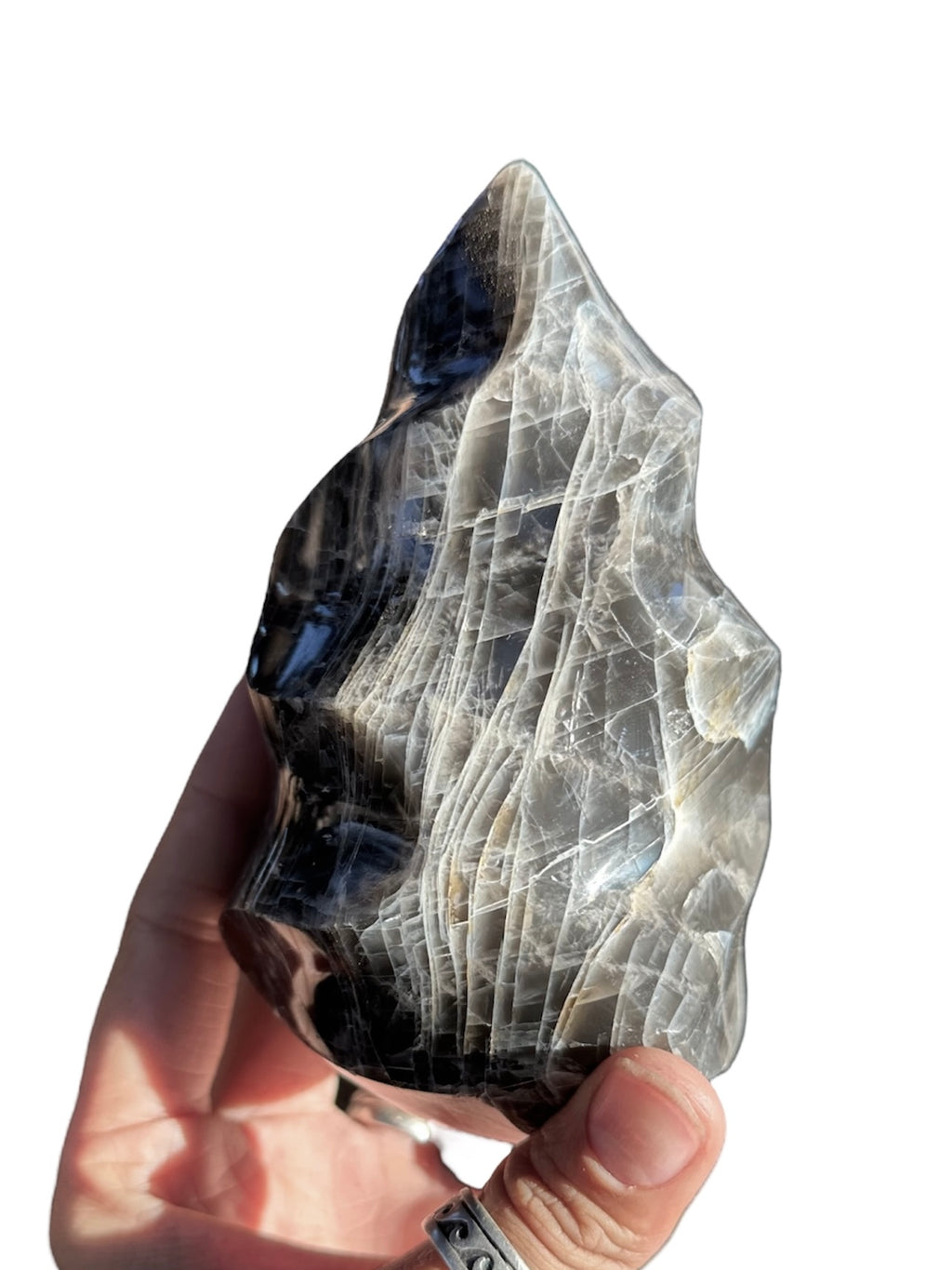 Black Moonstone Polished Flame