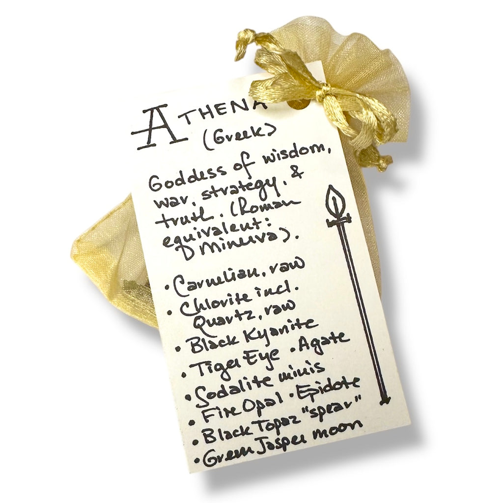 Goddess Athena: Crystal & Gemstone Set, Gold Gift Bag