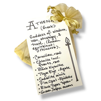 Goddess Athena: Crystal & Gemstone Set, Gold Gift Bag