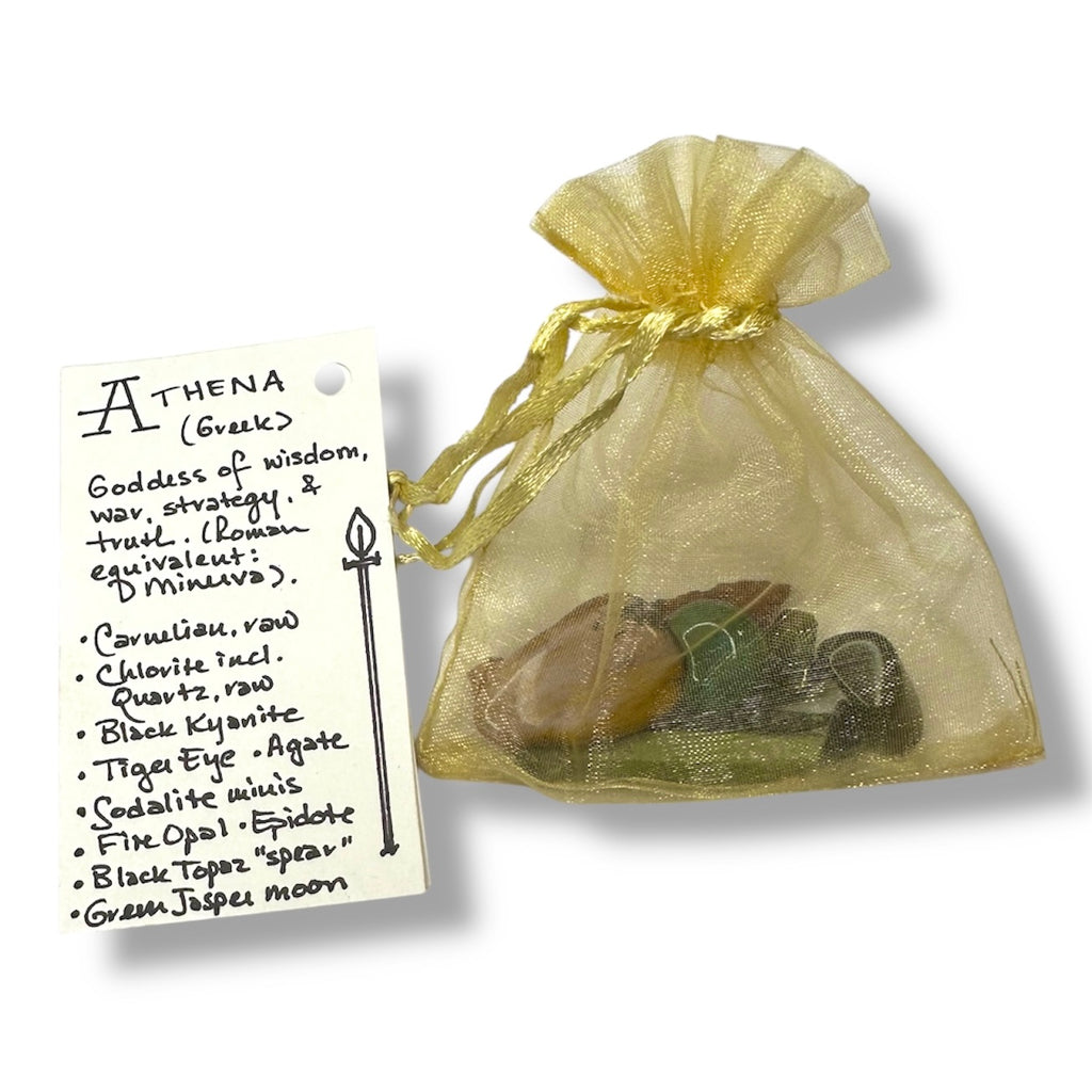 Goddess Athena: Crystal & Gemstone Set, Gold Gift Bag