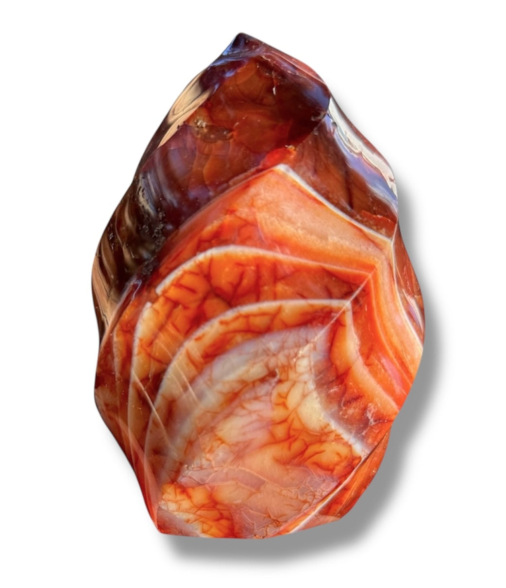 Carnelian (Red-Orange Agate) Polished Flame