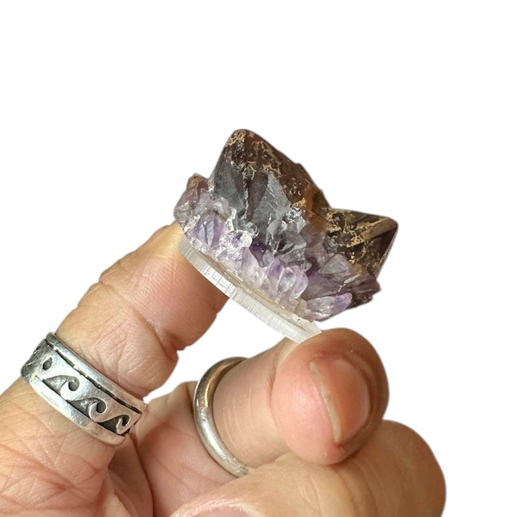 Amethyst “Red Cap” Hematite Aura Cluster—Blue Points Mine, Thunder Bay, Canada 2