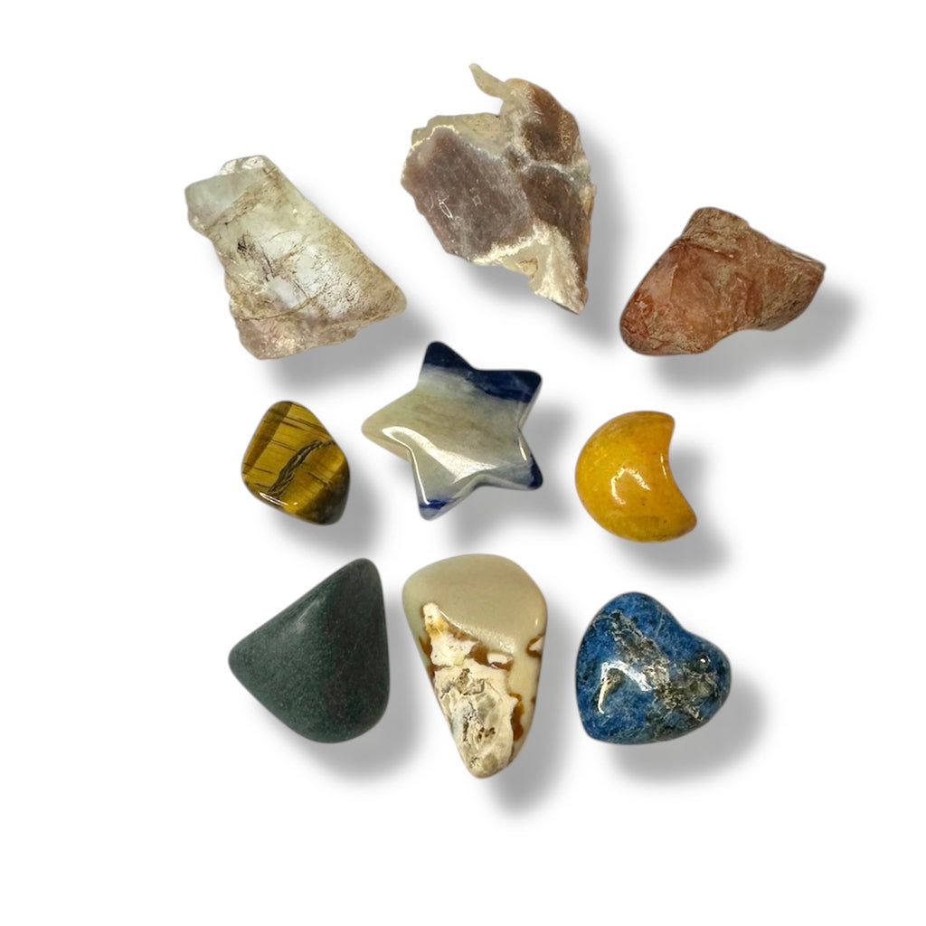 Goddess Bastet: Crystal & Gemstone Set, Blue Celestial Gift Bag