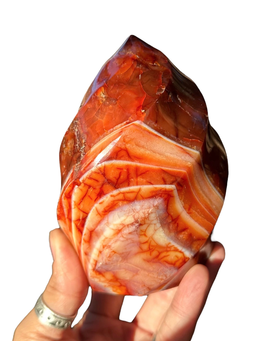 Carnelian (Red-Orange Agate) Polished Flame