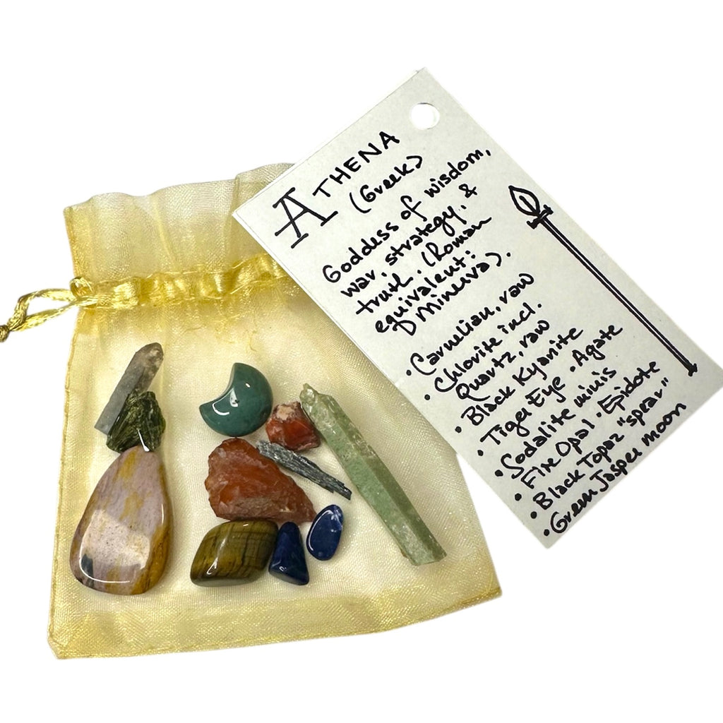 Goddess Athena: Crystal & Gemstone Set, Gold Gift Bag