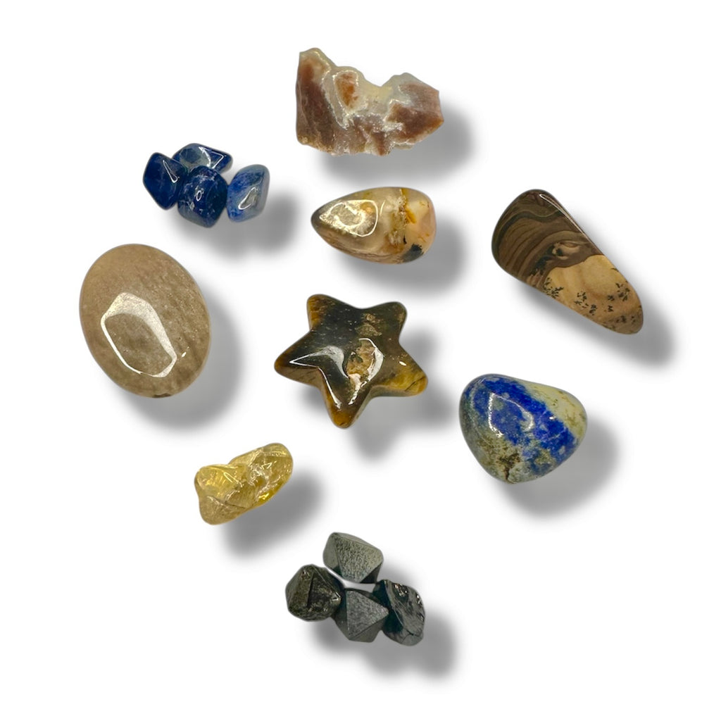 Goddess Isis: Crystal & Gemstone Set, Blue Celestial Gift Bag