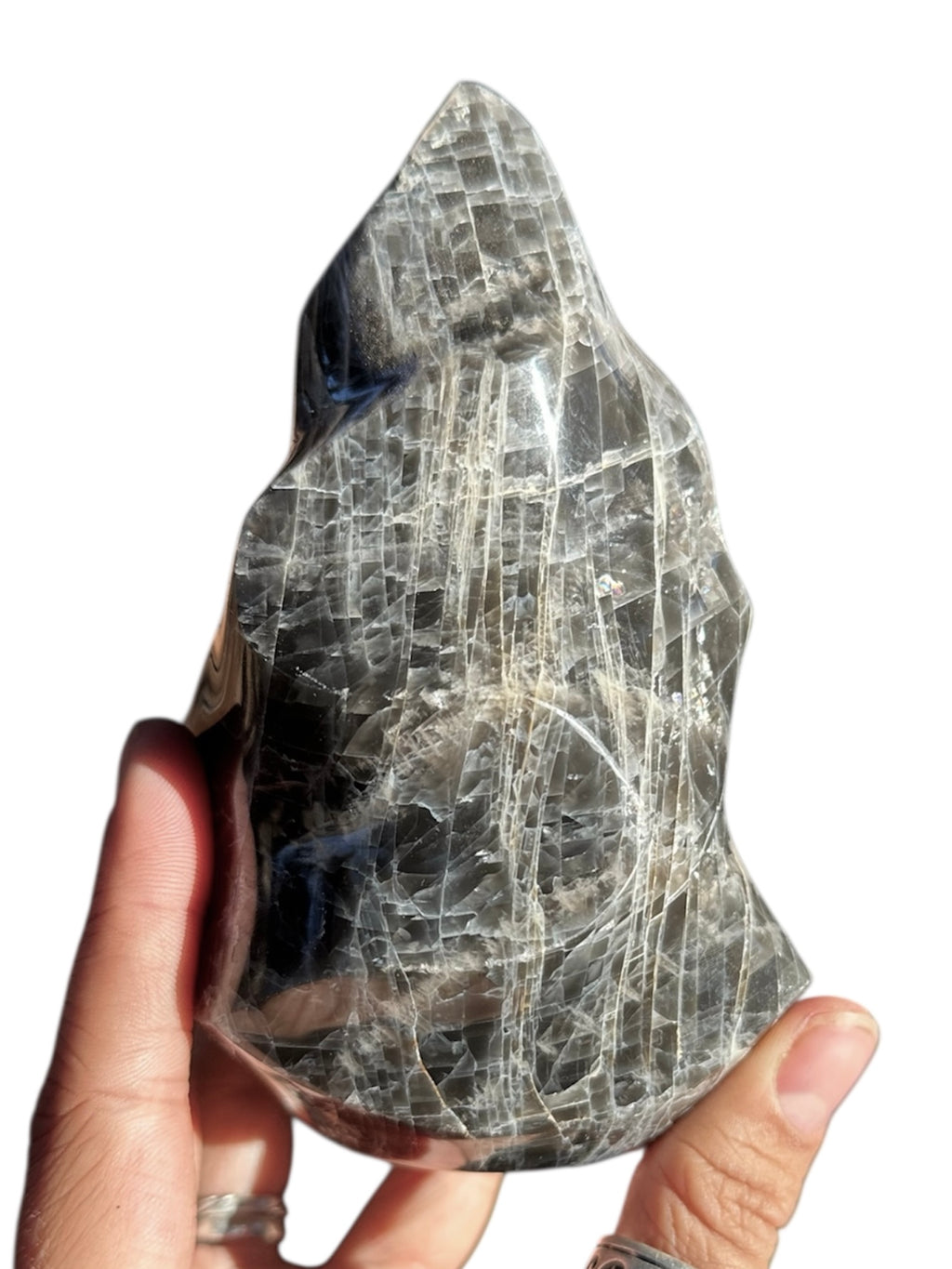 Black Moonstone Polished Flame