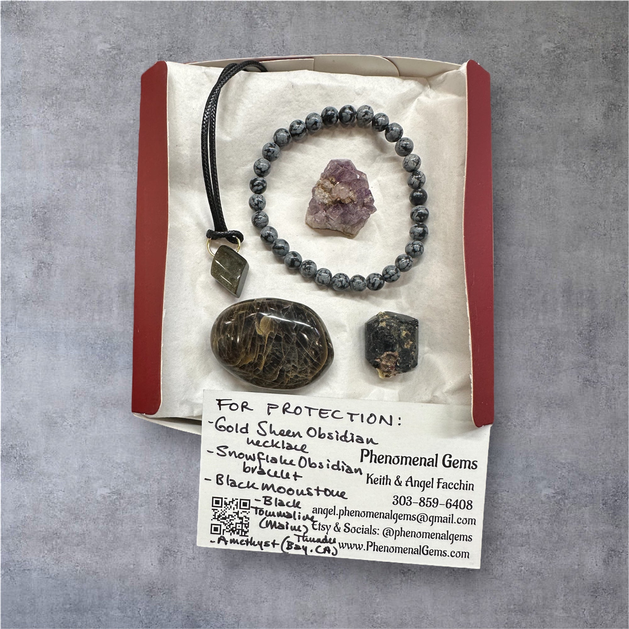 Protection: Themed Box of Jewelry and Crystal Gifts