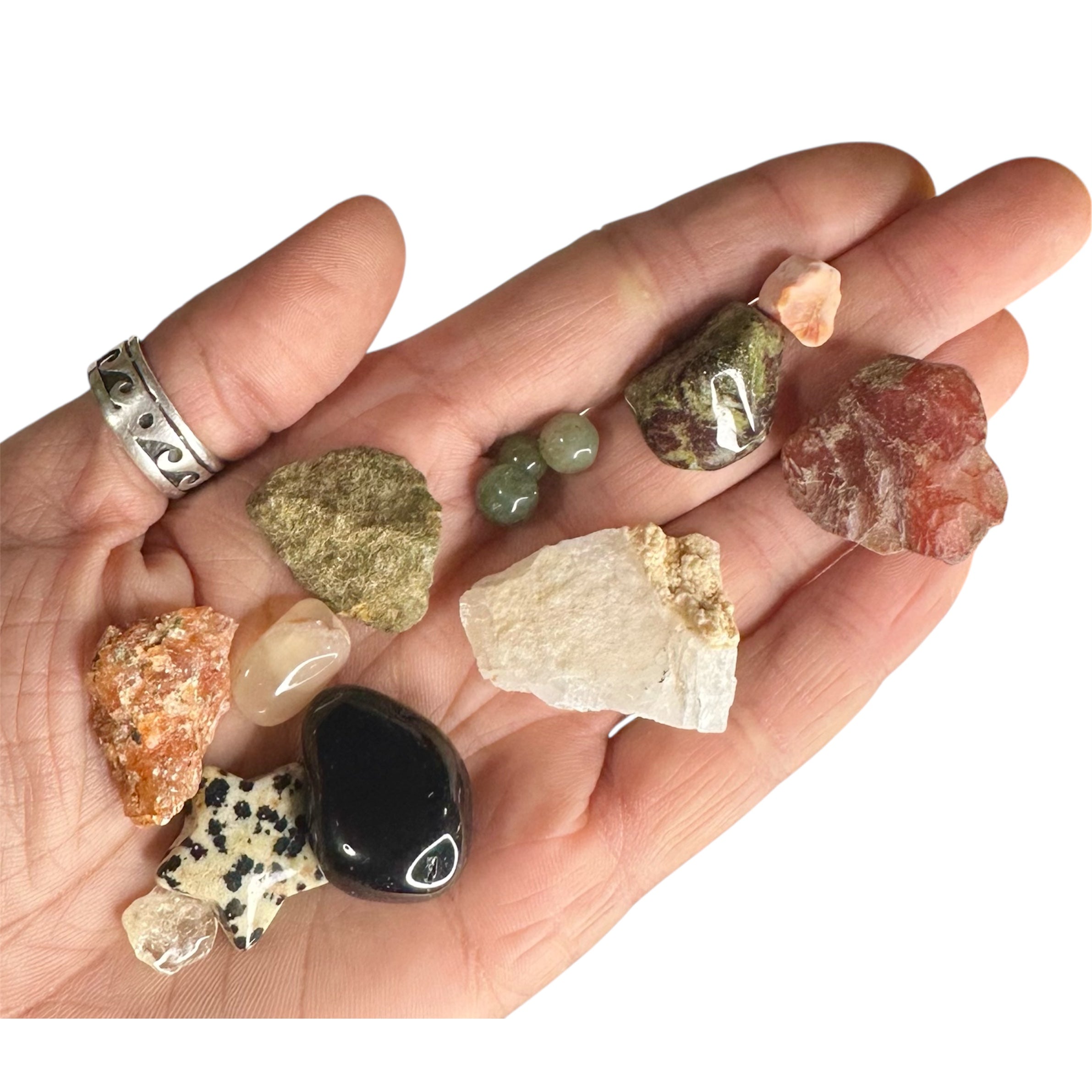 2026 Fire Horse Lunar New Year (Chinese Zodiac) Crystal & Gemstone Gift Set C, Red Bag