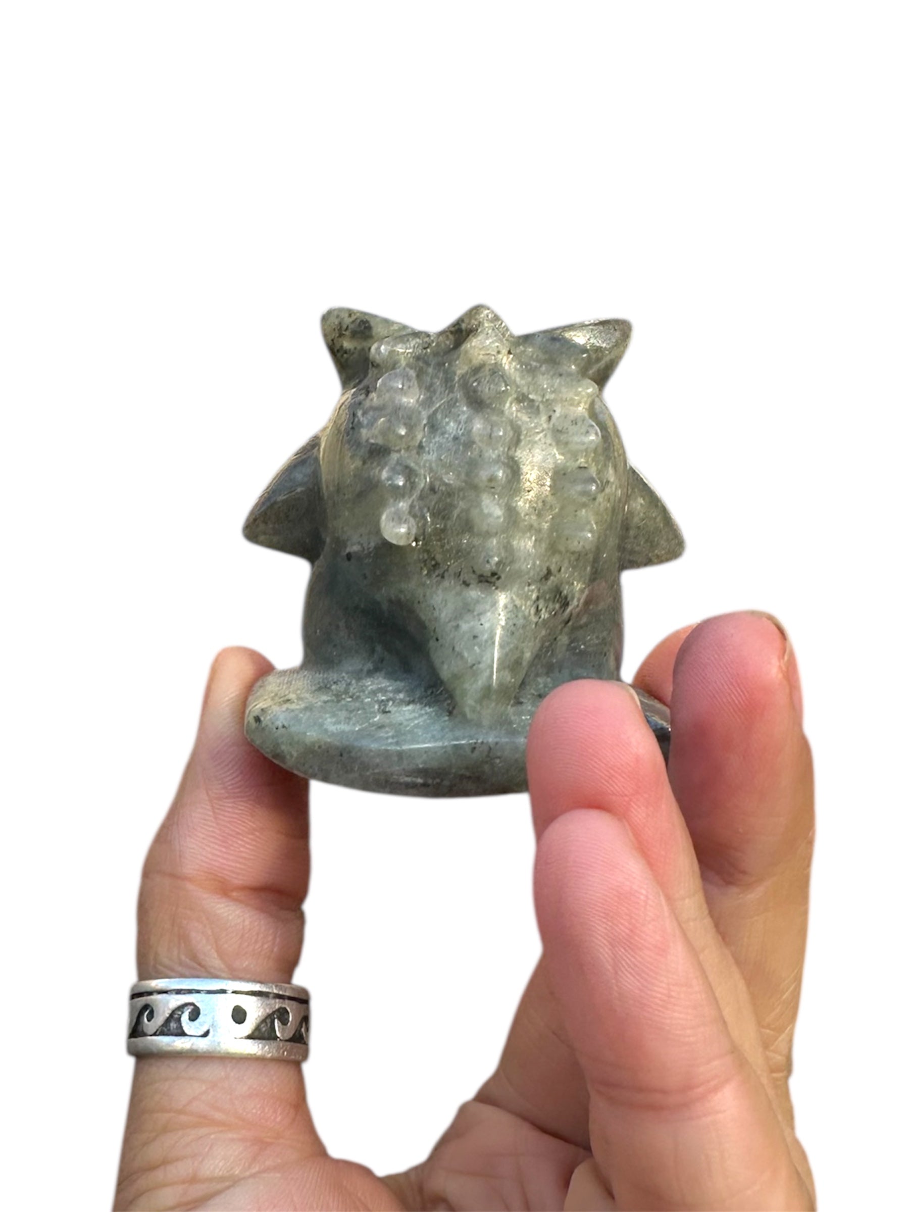 Gengar inspired Labradorite Ghost Carving