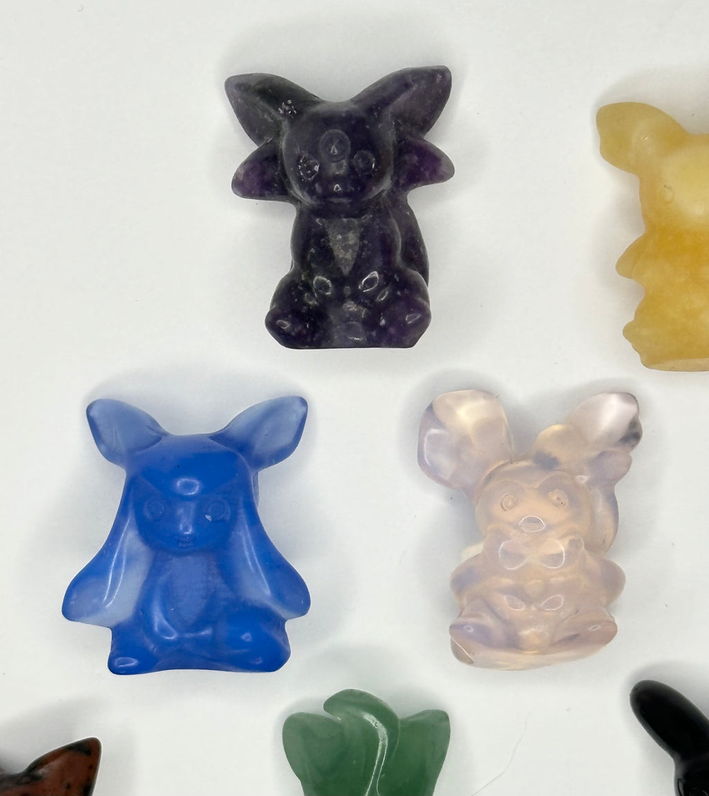 Eeveelutions Eevee Inspired Gemstone/Glass, 9 pc mini set