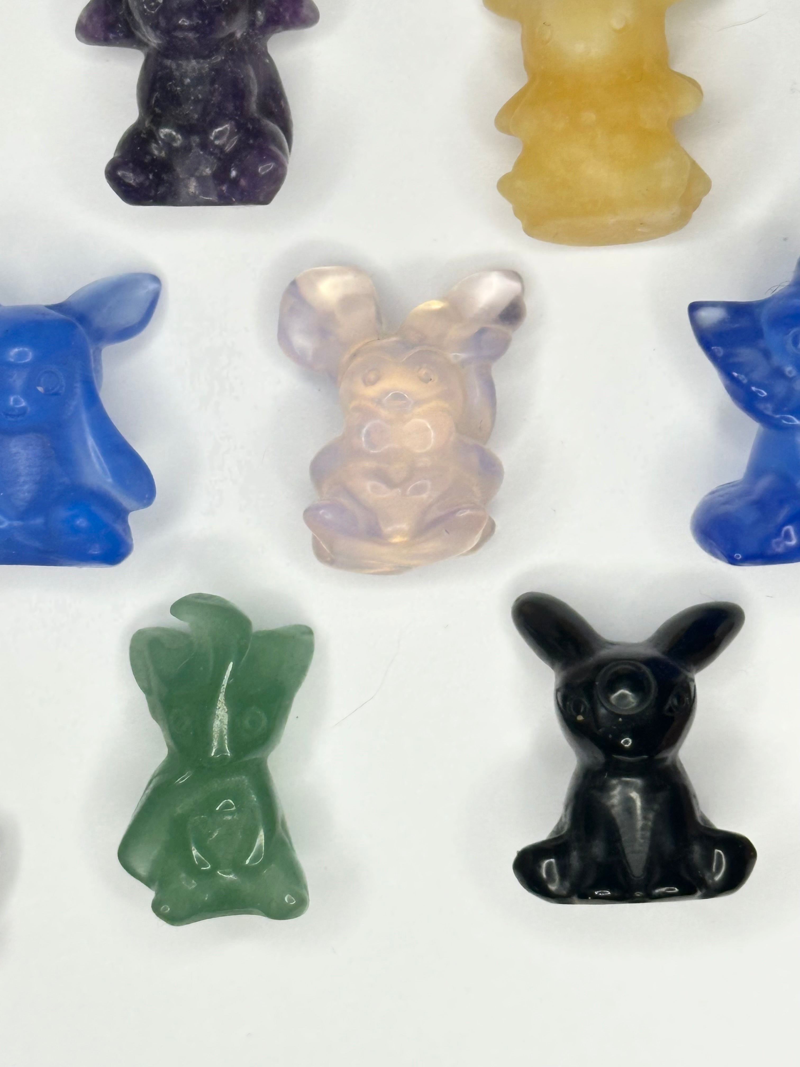 Eeveelutions Eevee Inspired Gemstone/Glass, 9 pc mini set