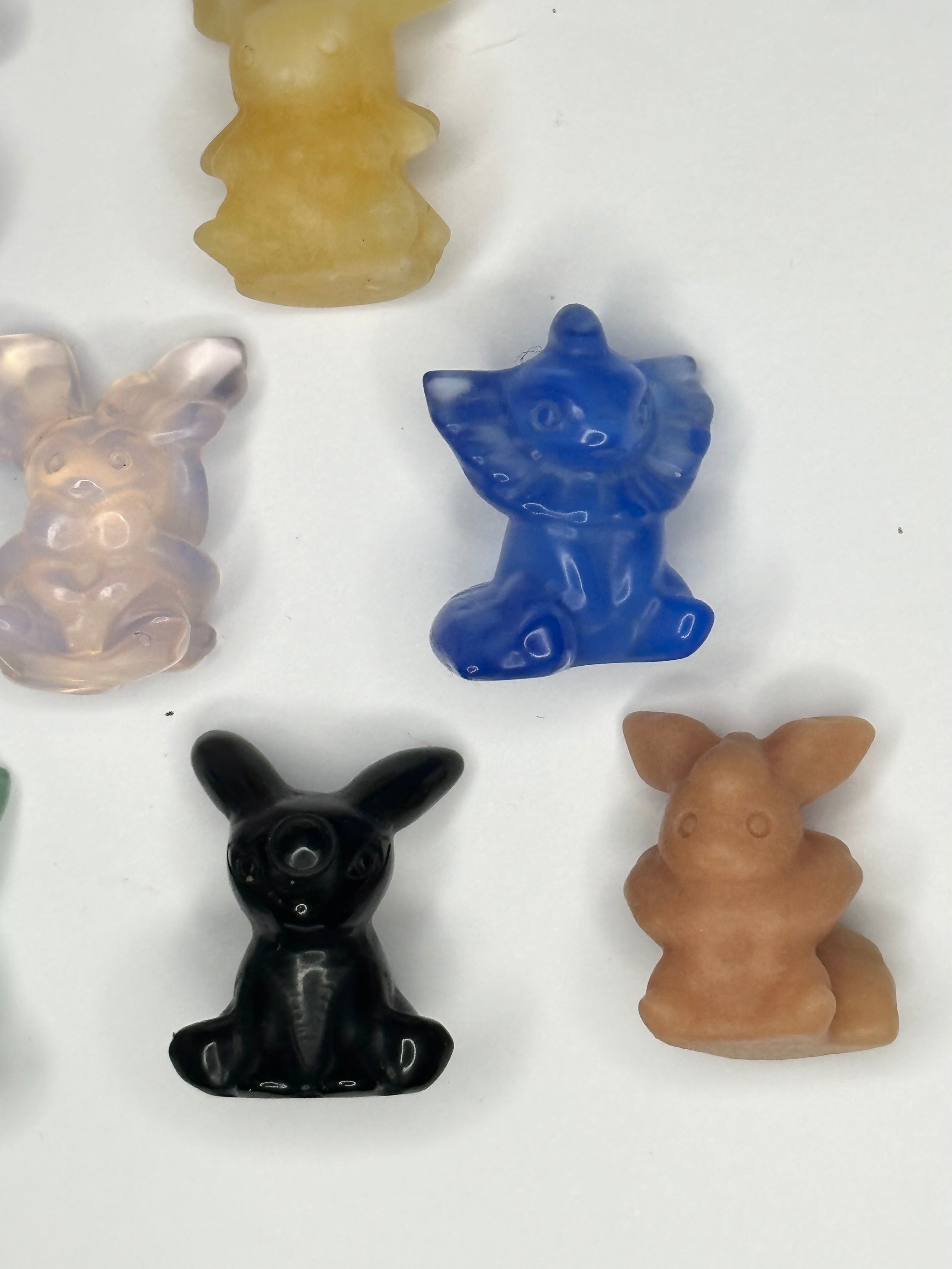 Eeveelutions Eevee Inspired Gemstone/Glass, 9 pc mini set