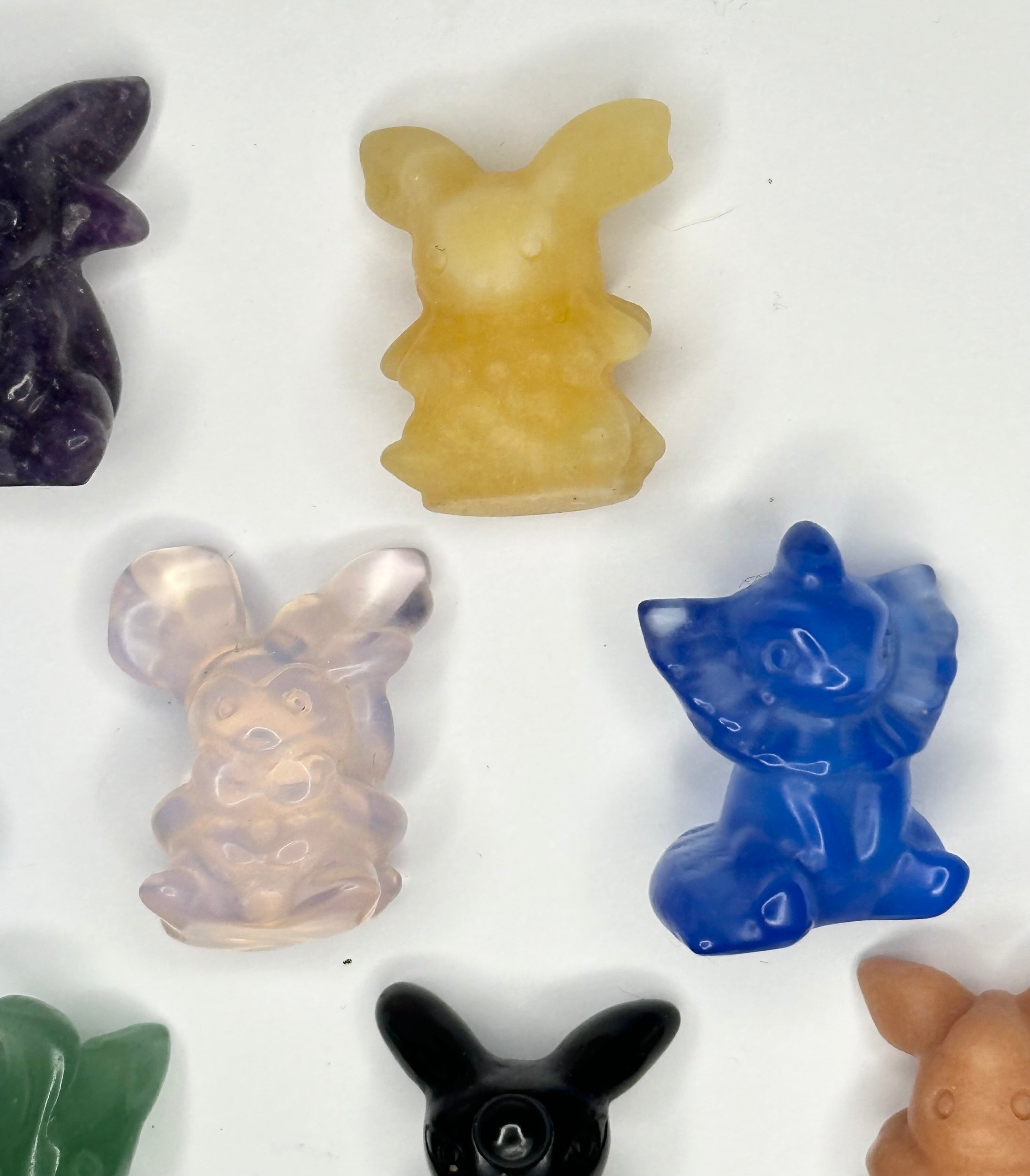 Eeveelutions Eevee Inspired Gemstone/Glass, 9 pc mini set