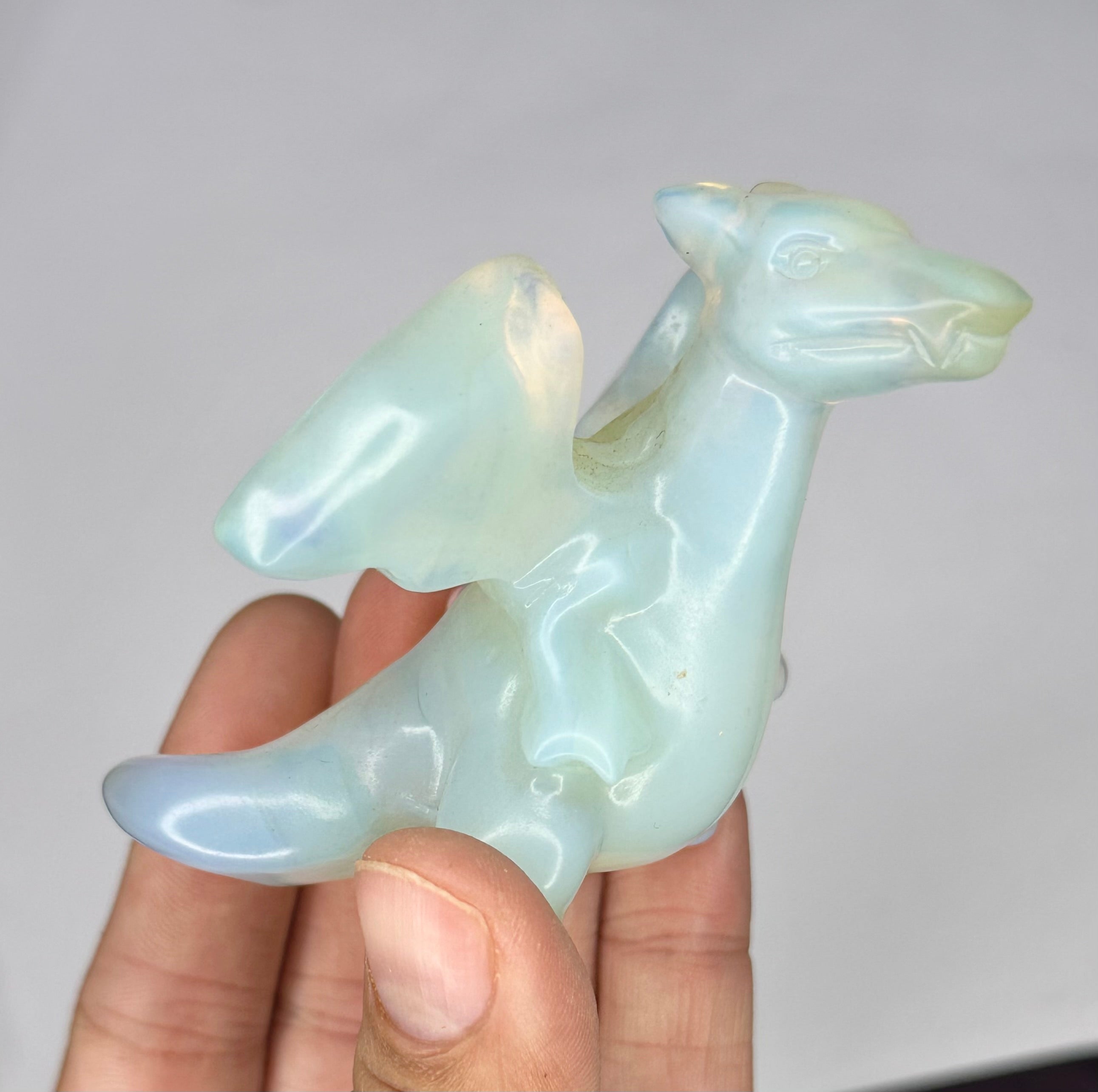 Charizard Inspired Dragon Opalized Glass Carving
