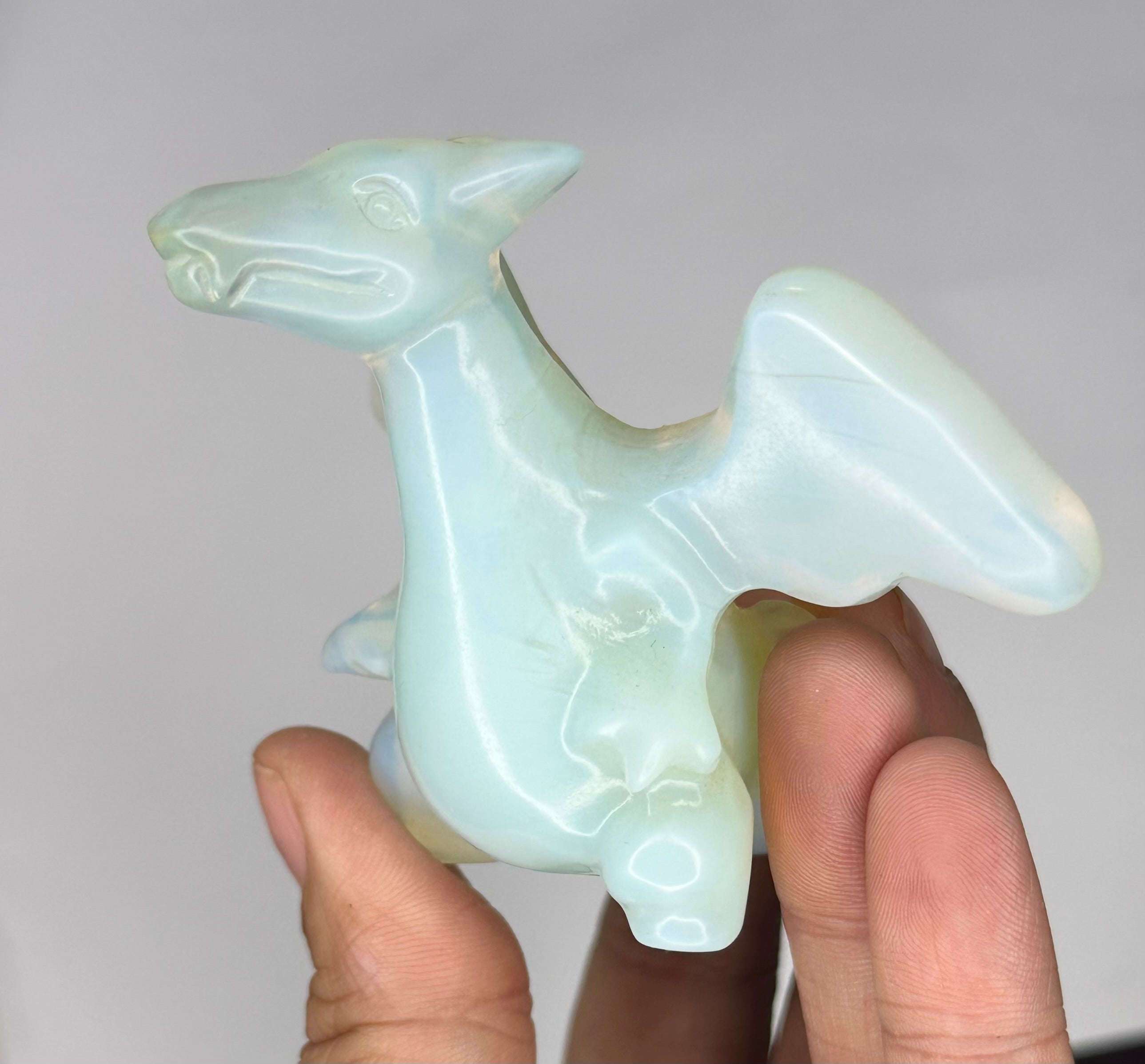 Charizard Inspired Dragon Opalized Glass Carving