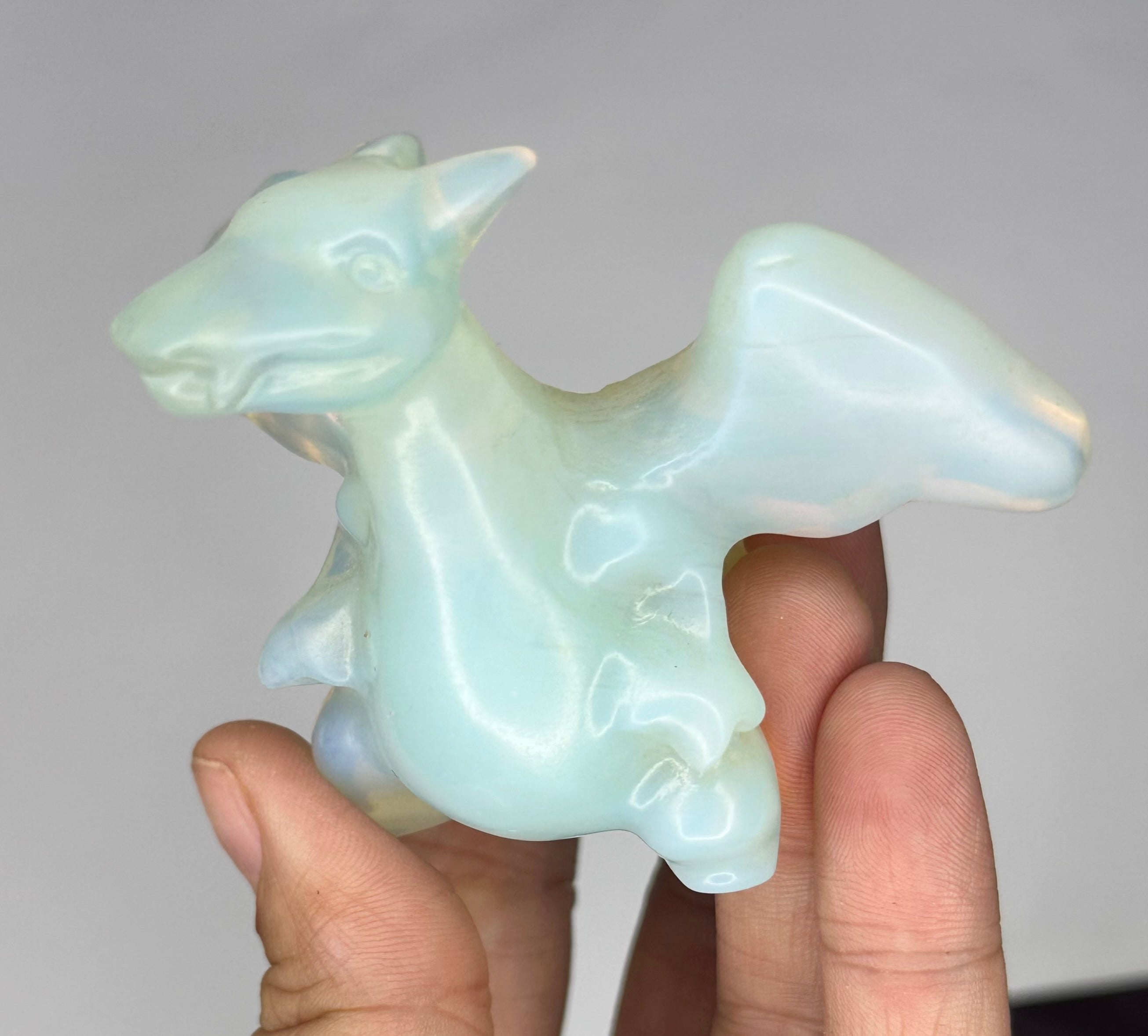 Charizard Inspired Dragon Opalized Glass Carving