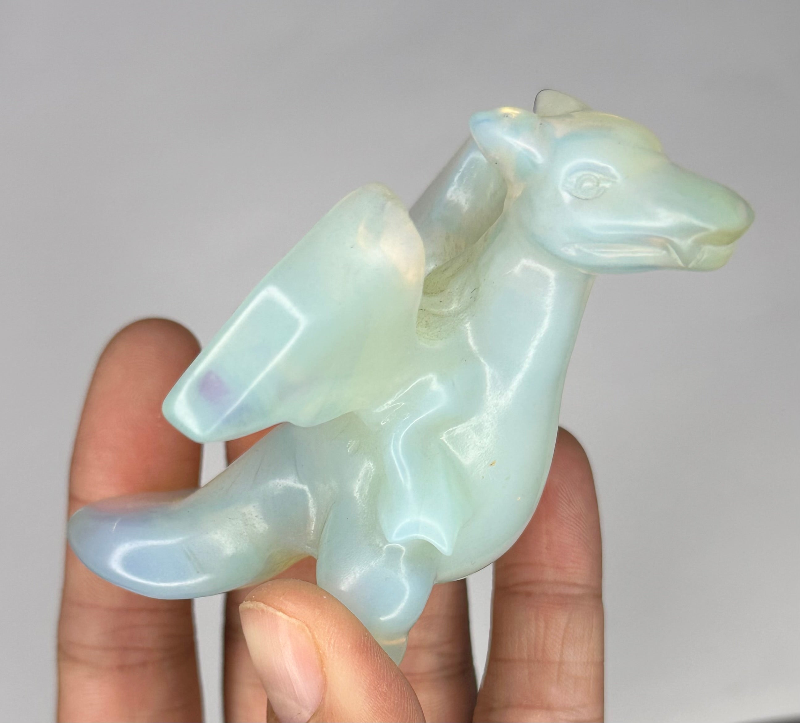 Charizard Inspired Dragon Opalized Glass Carving
