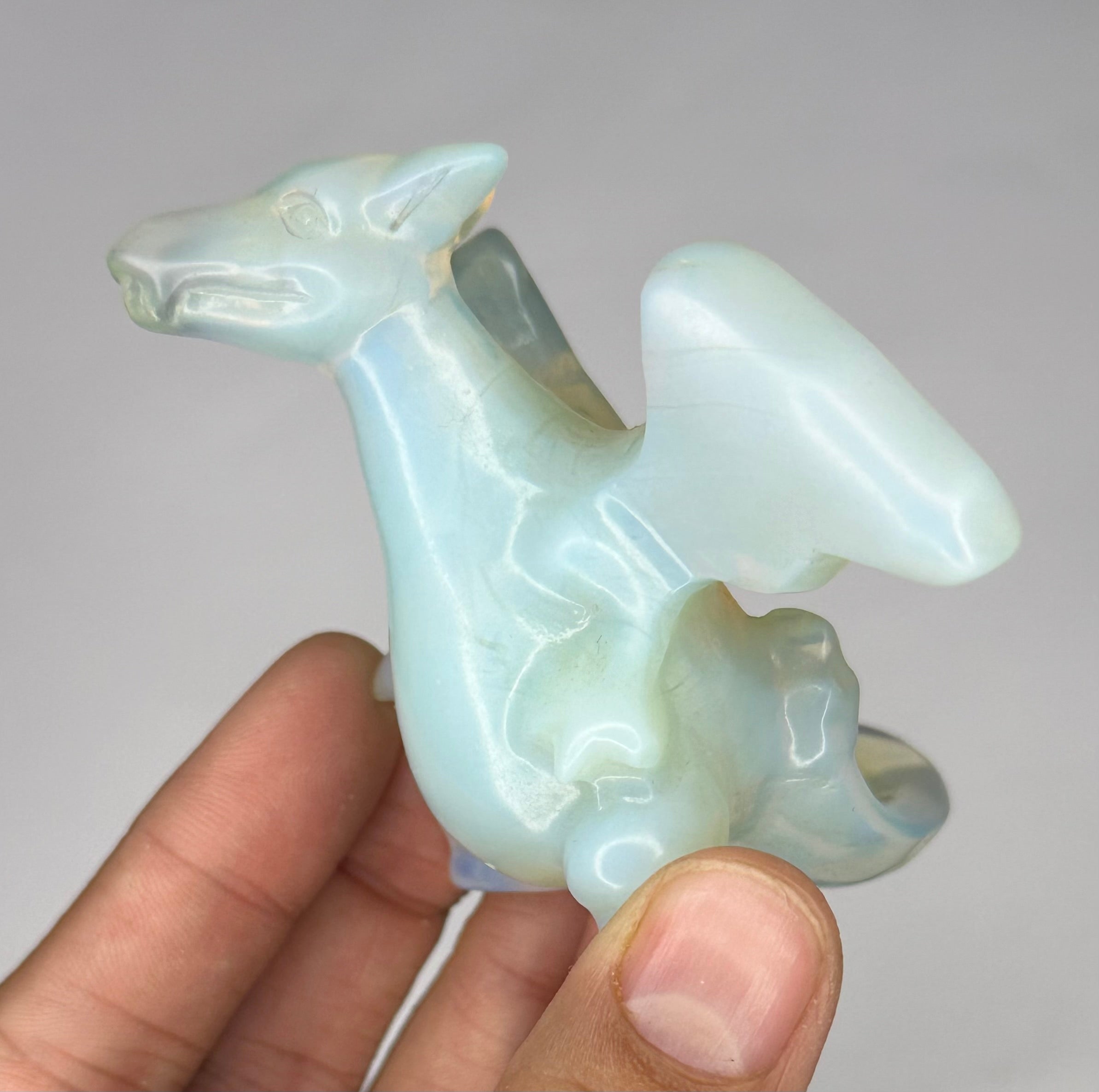 Charizard Inspired Dragon Opalized Glass Carving