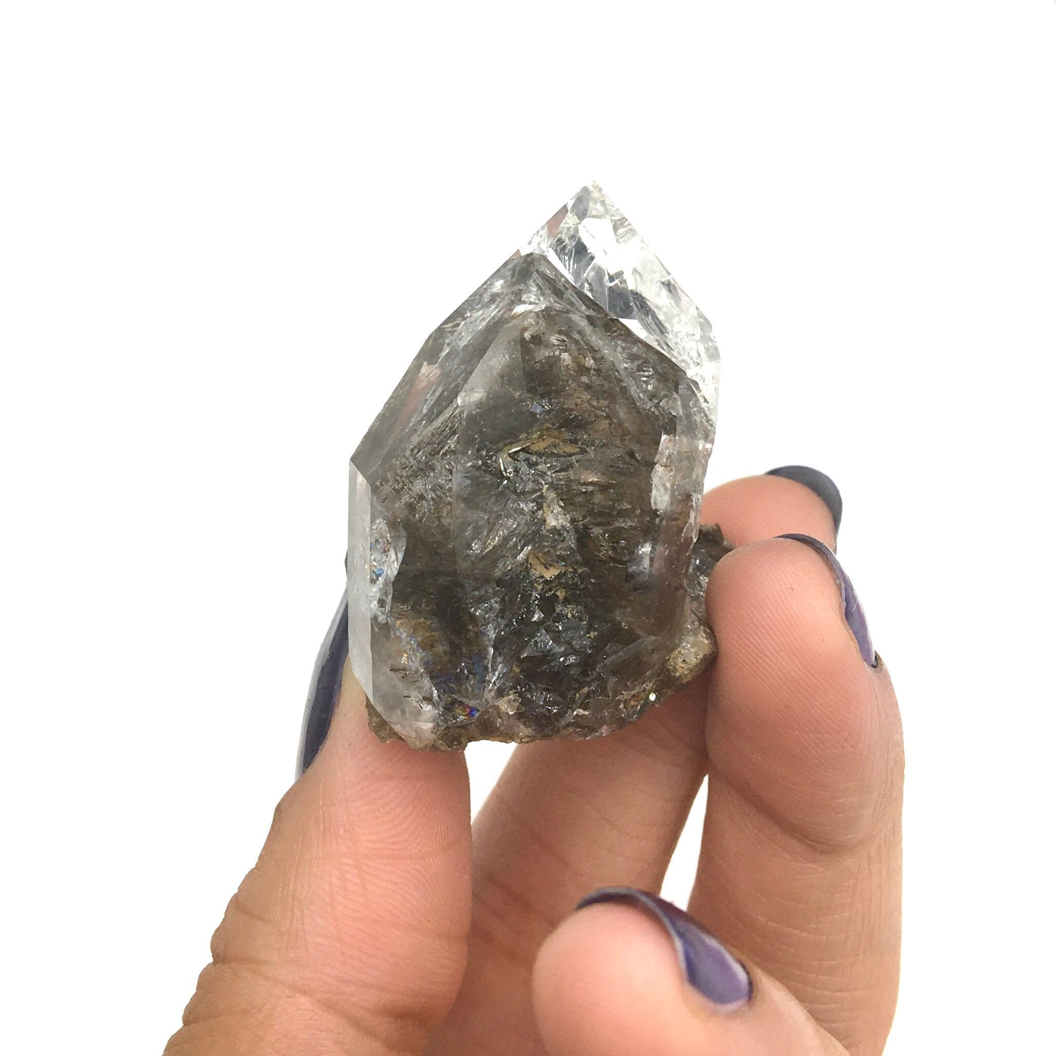 "Black Diamond" (Inclusions) Herkimer Diamond Quartz--Birthday Pocket, Diamond Mtn, New York USASELF6