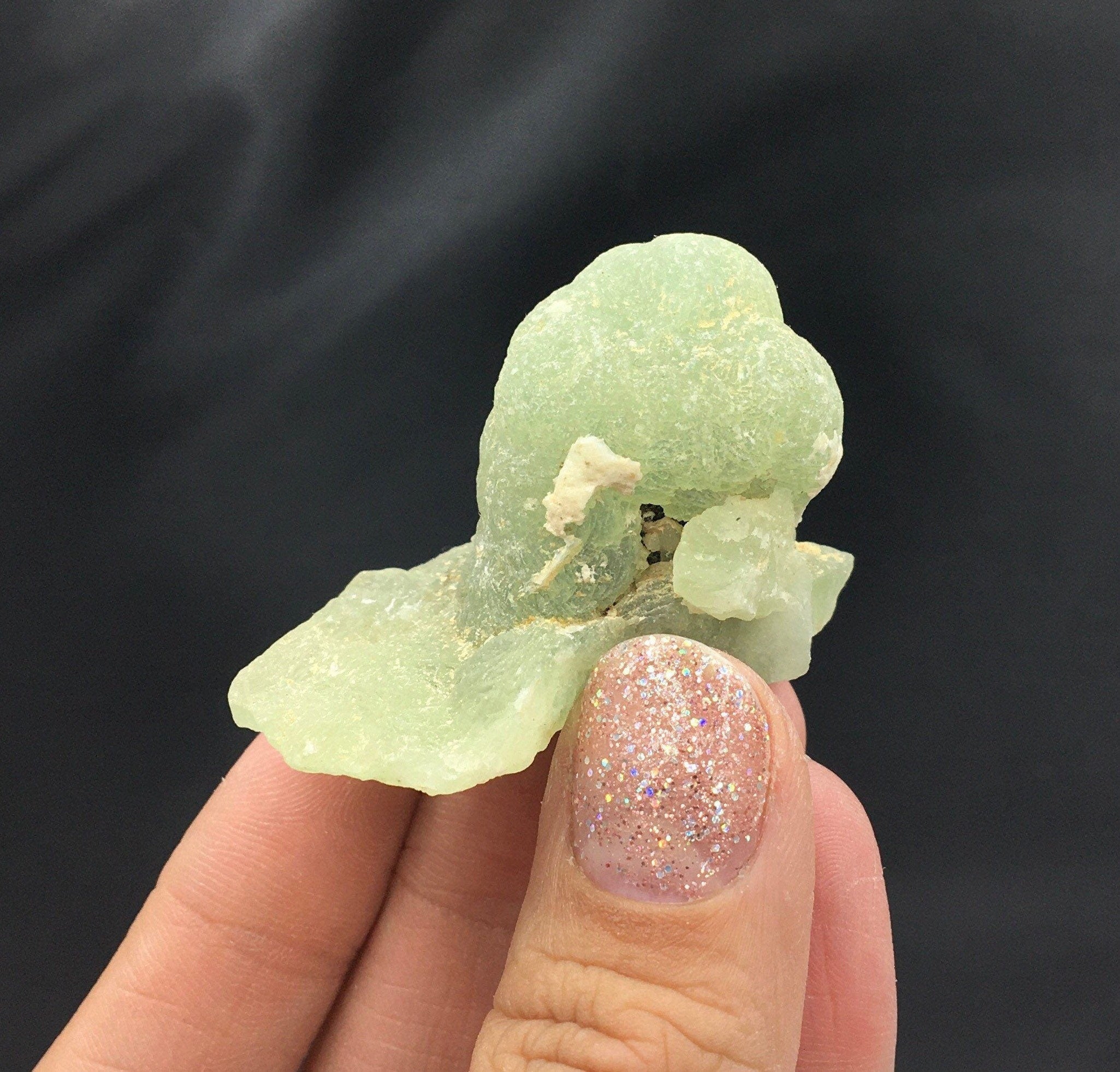 Prehnite Epidote Stilbite Botryoidal Cluster (Miniature)-- Mali SMALL3